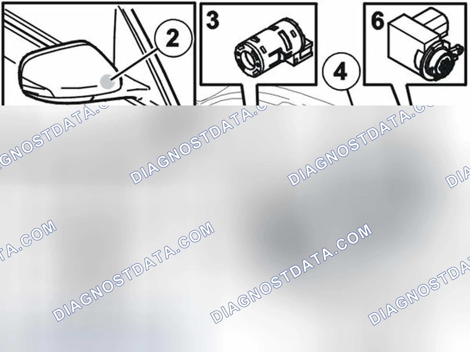 Scheme 140: LOCATING THE CLIMATE CONTROL SYSTEM COMPONENTS IN THE PASSENGER COMPARTMENT / DOOR MIRROR