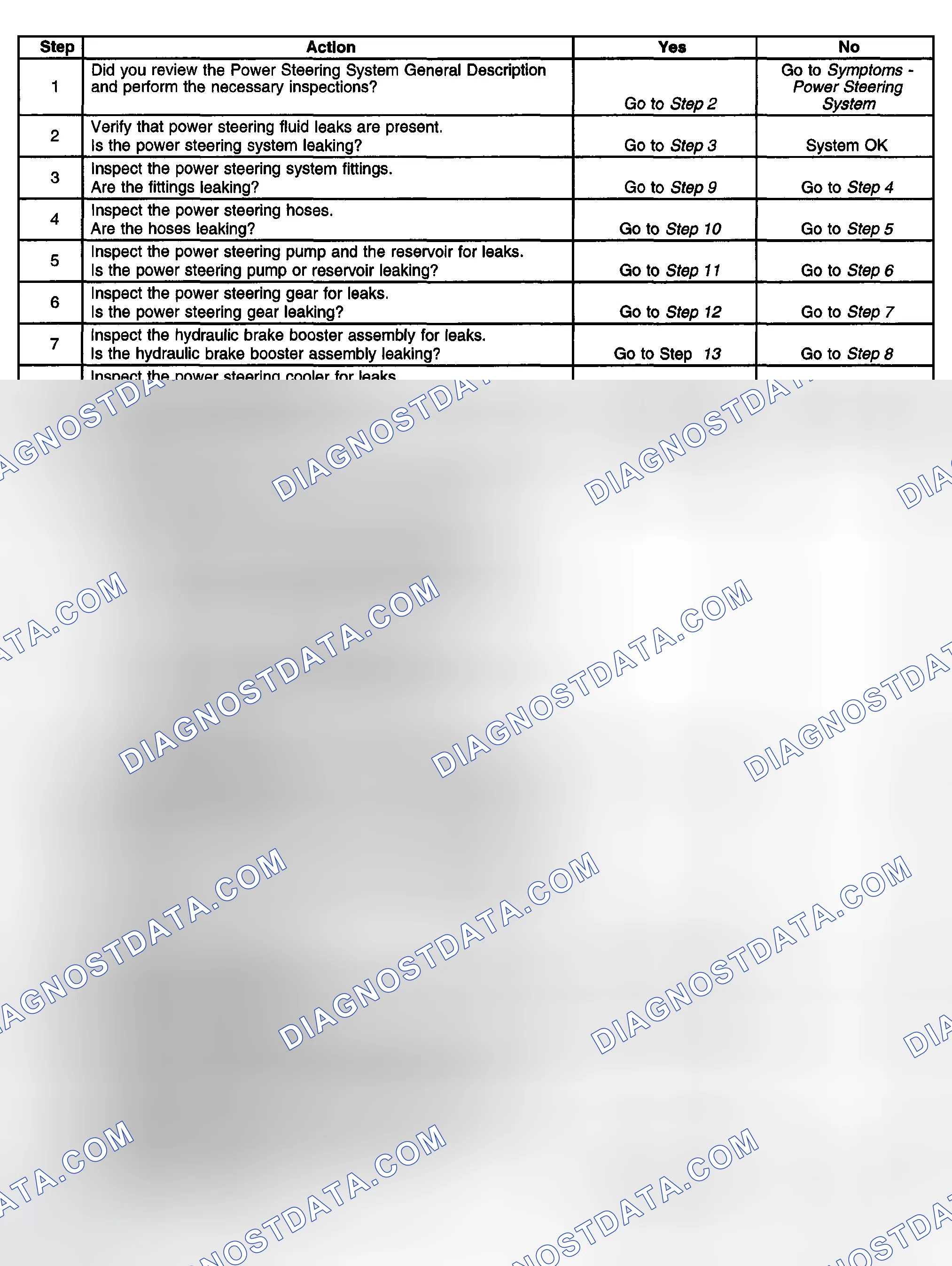 Scheme 9: Power Steering Fluid Leaks