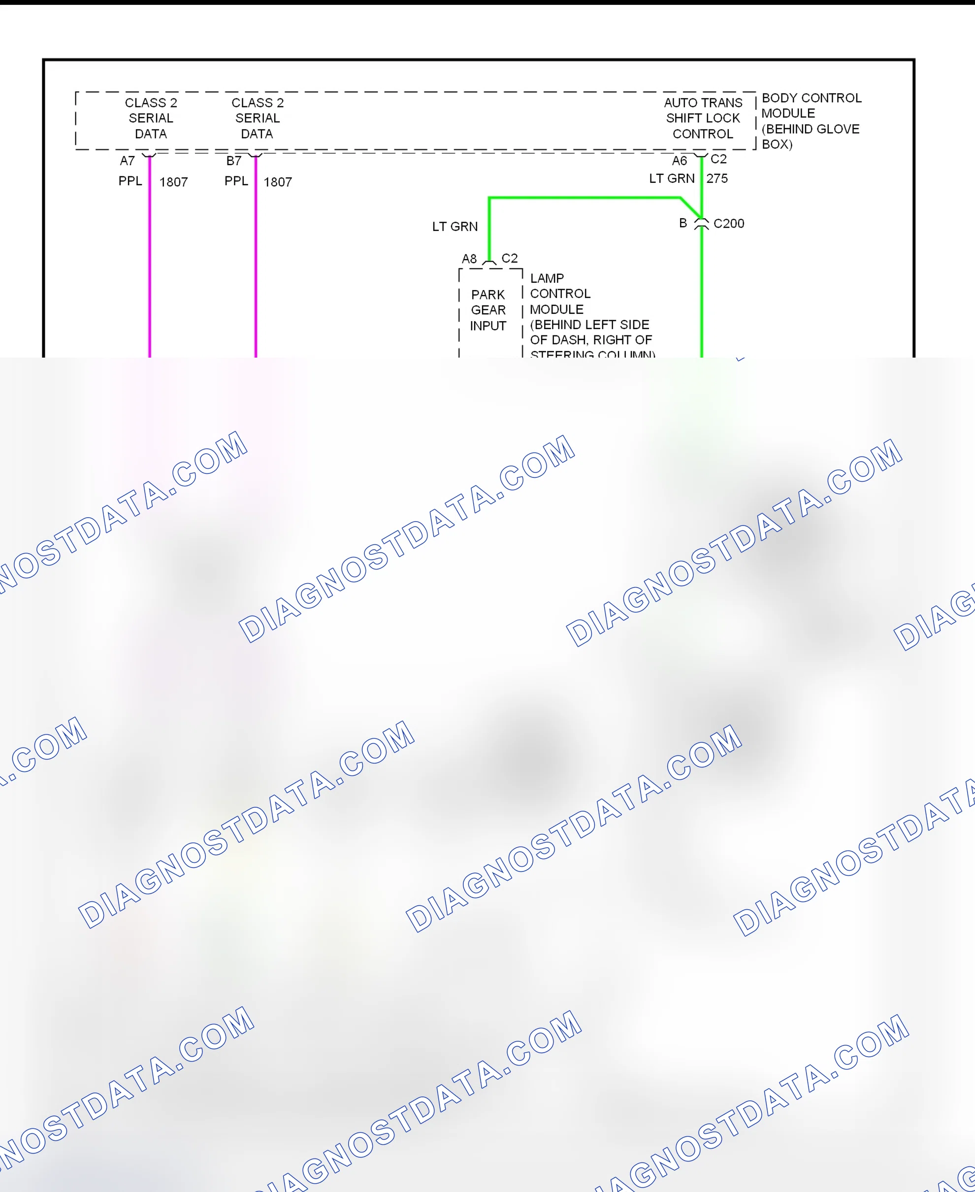 Fig. 47: Shift Interlock System Wiring Diagram (Park Avenue)