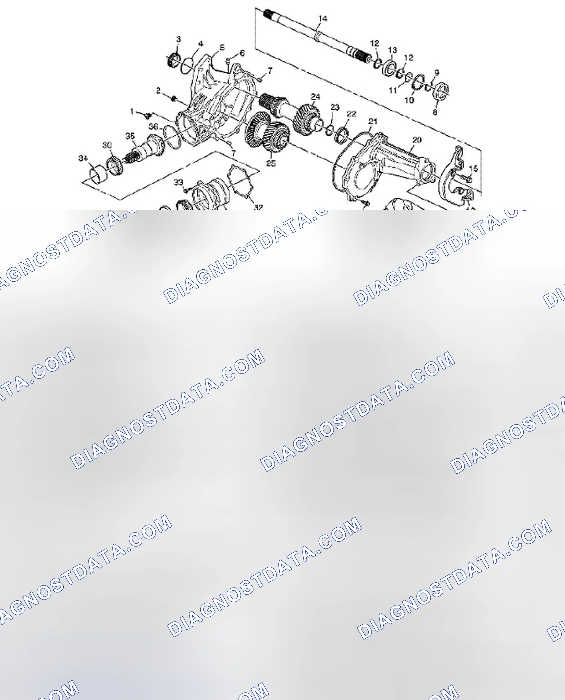Scheme 14: Transfer Case Disassembled View