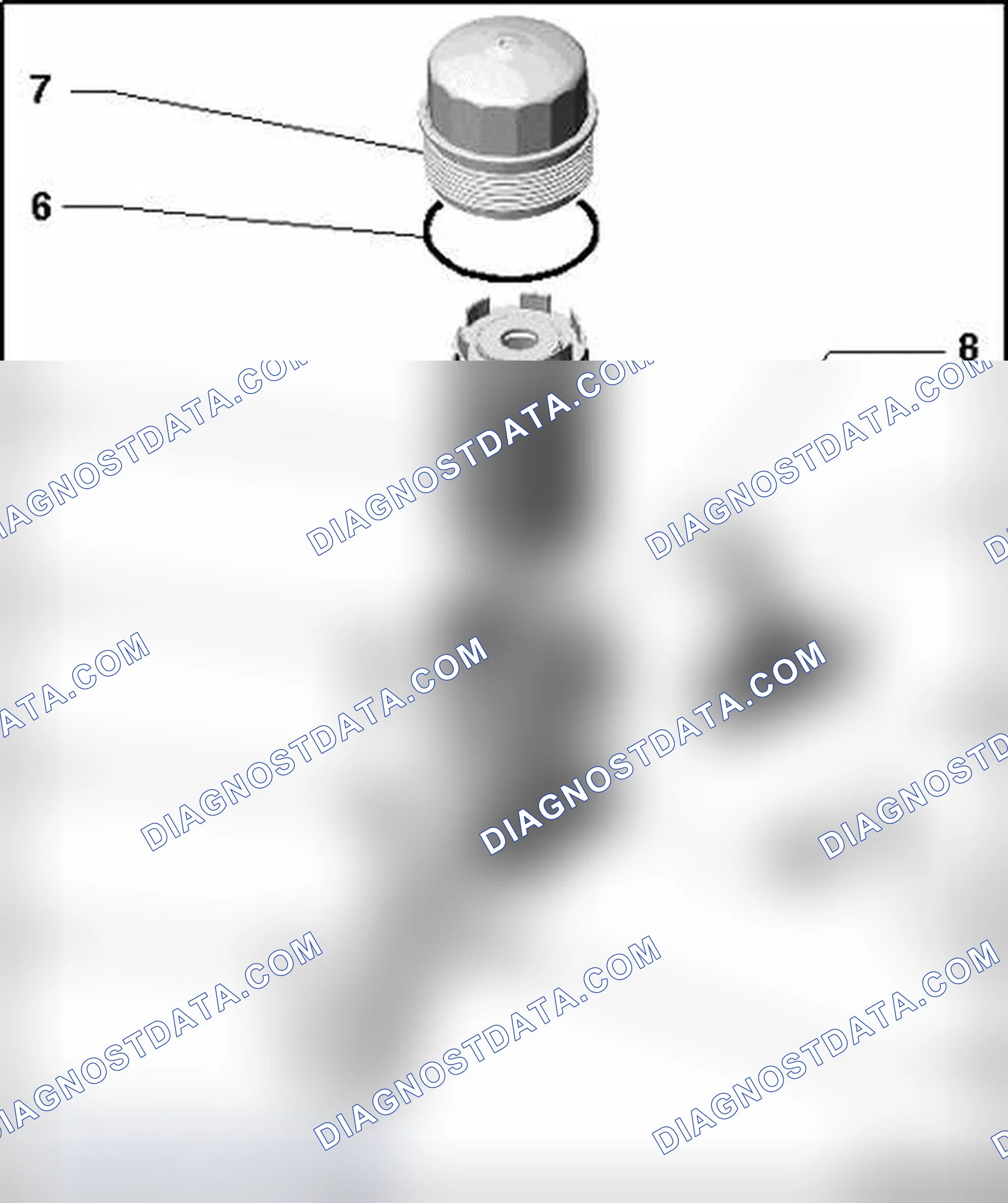 Scheme 628: Oil filter housing, assembly overview