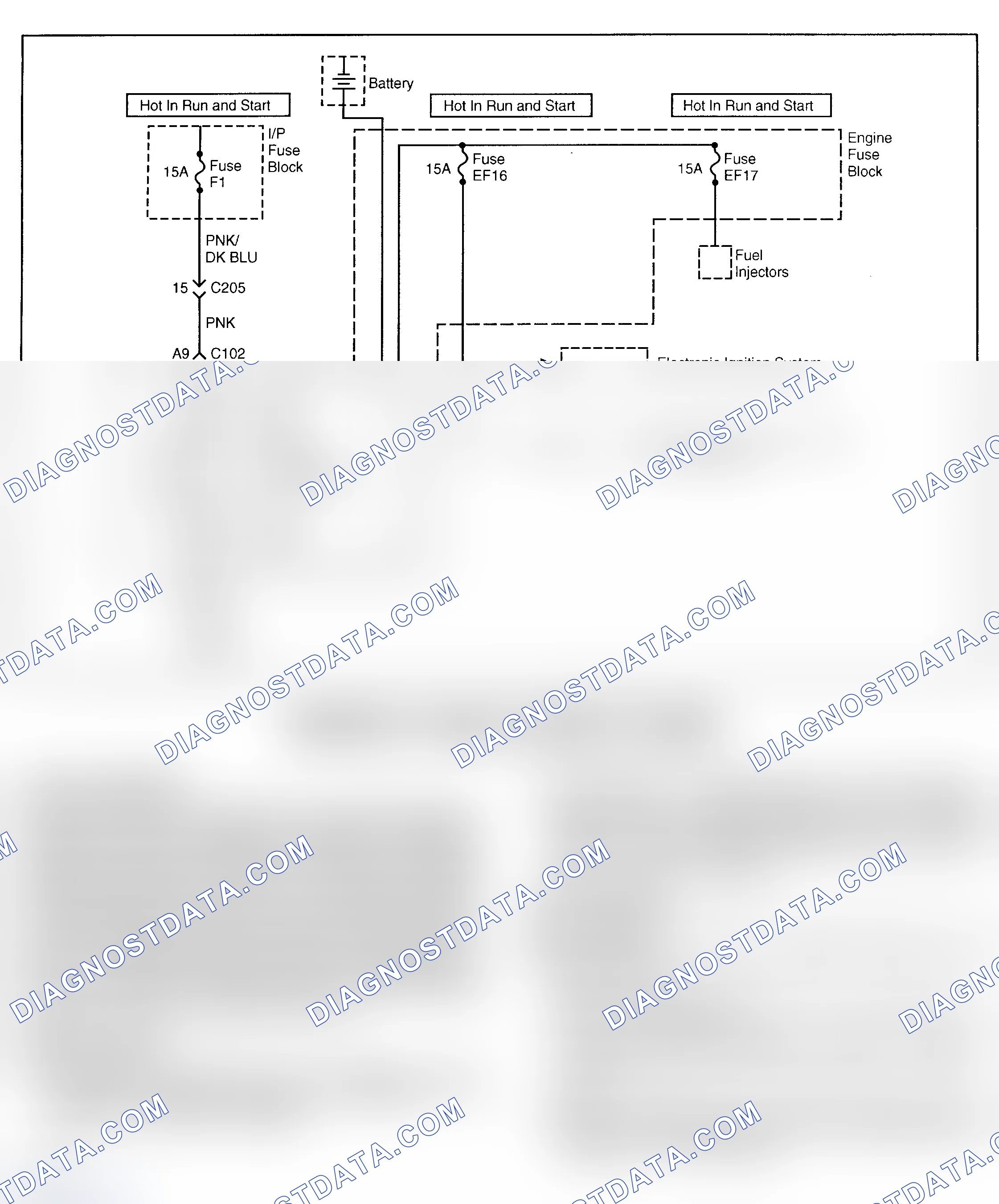 Scheme 313: IGNITION 1 RELAY CIRCUIT CHECK