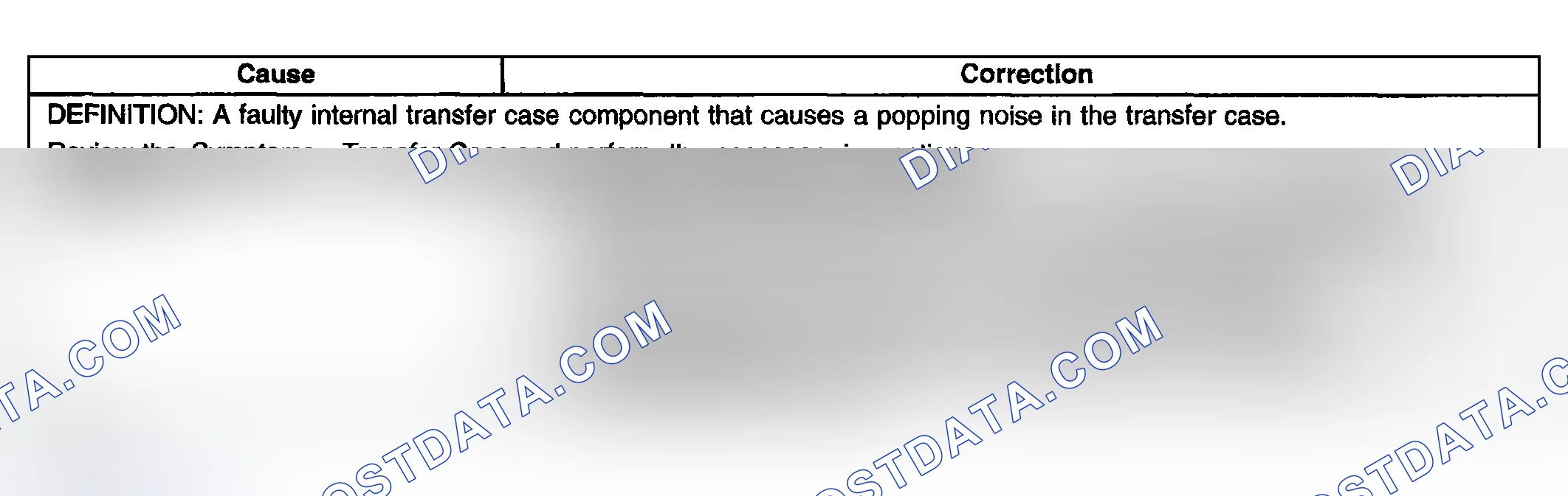 Scheme 15: Transfer Case Popping Noise Symptom