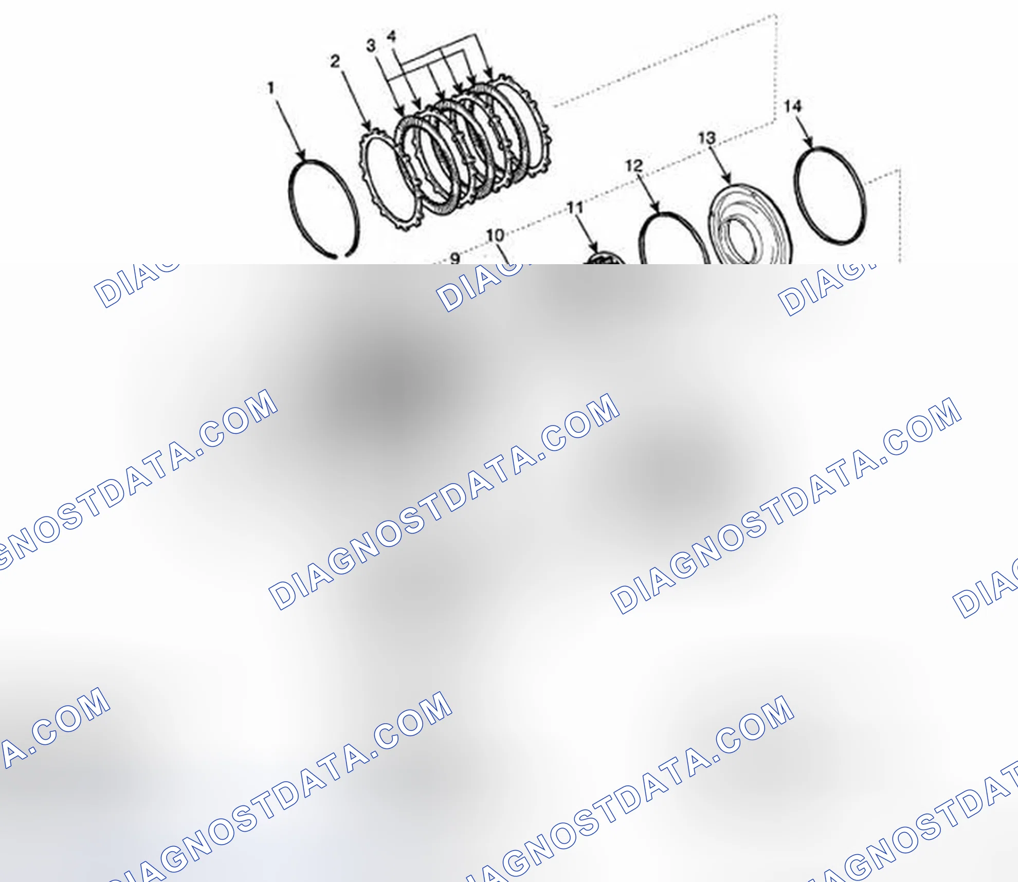 Scheme 159: Identifying Reverse And Overdrive Clutch Components