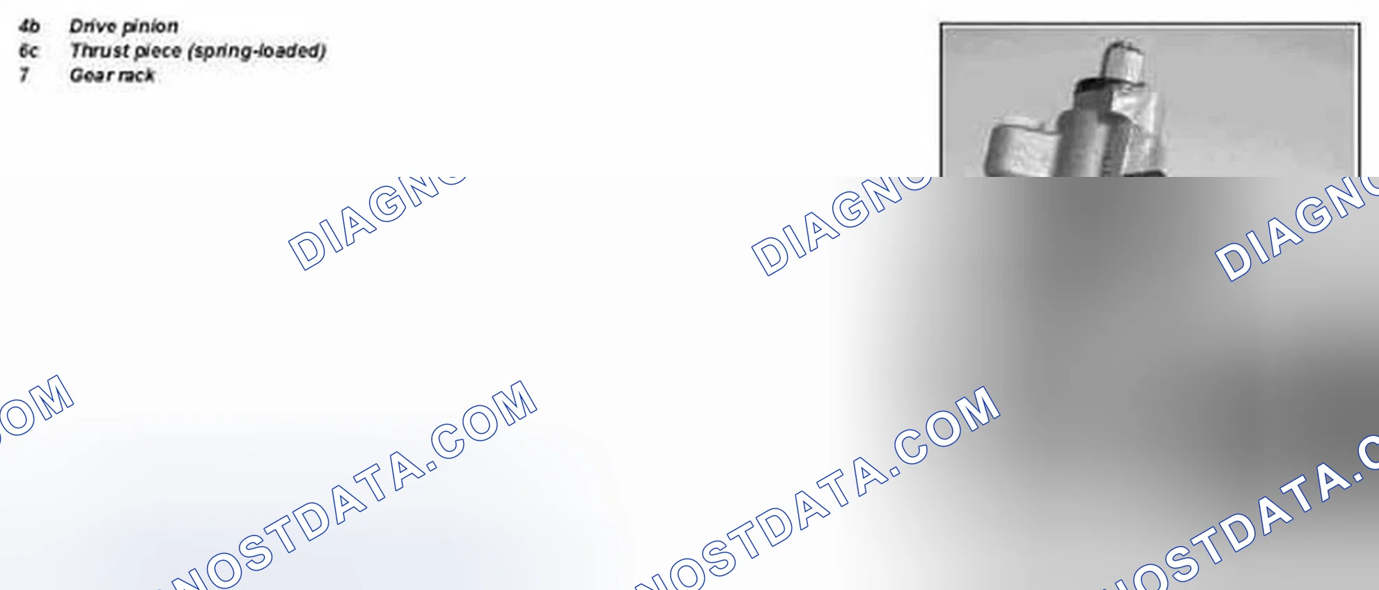 Scheme 22: Identifying Drive Pinion, Thrust Piece (Spring-Loaded) And Gear Rack