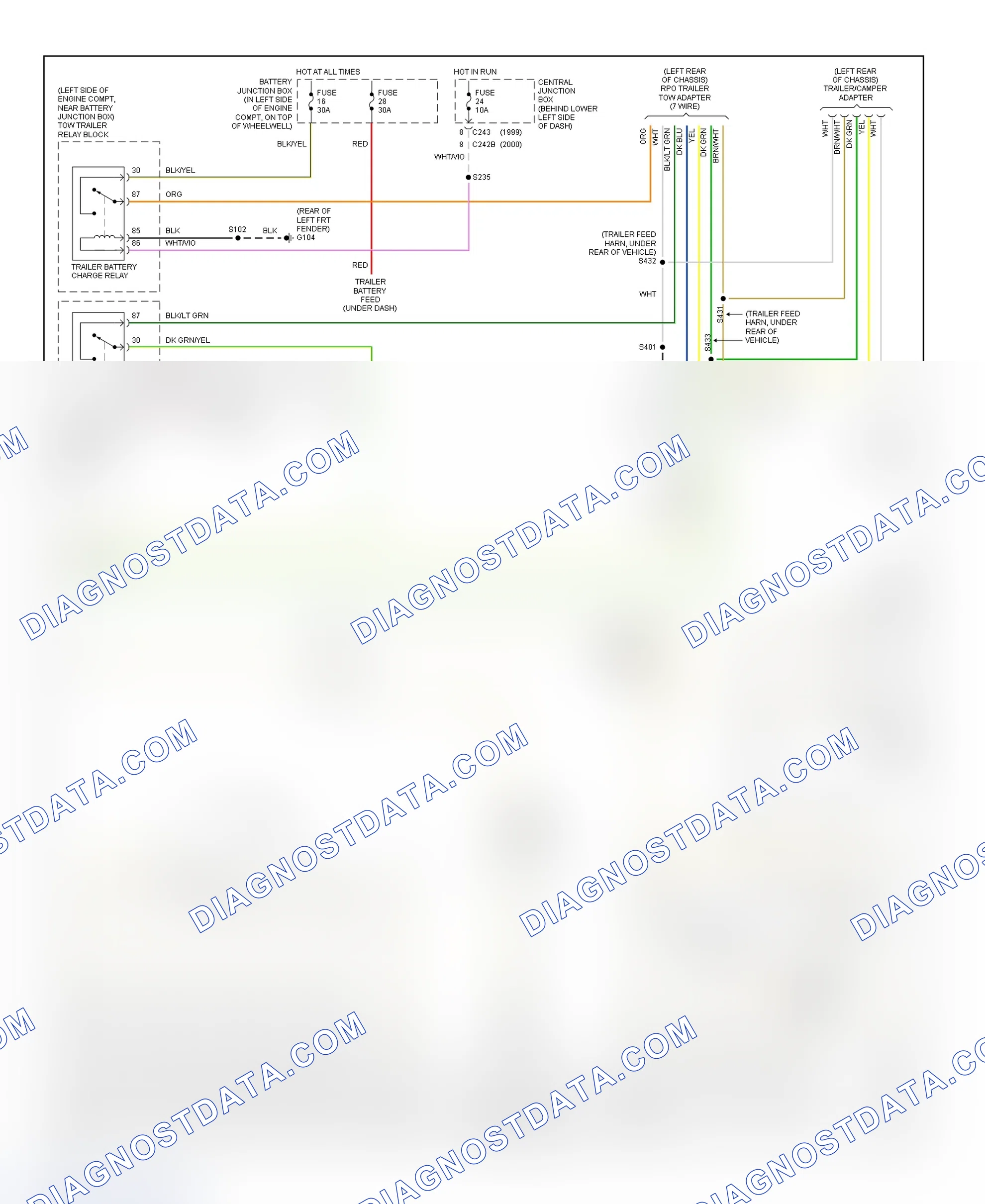 Scheme 43: Exterior Lights & Trailer Connector Wiring Diagram (F250-F550 Super Duty Pickups - 1 Of 2)