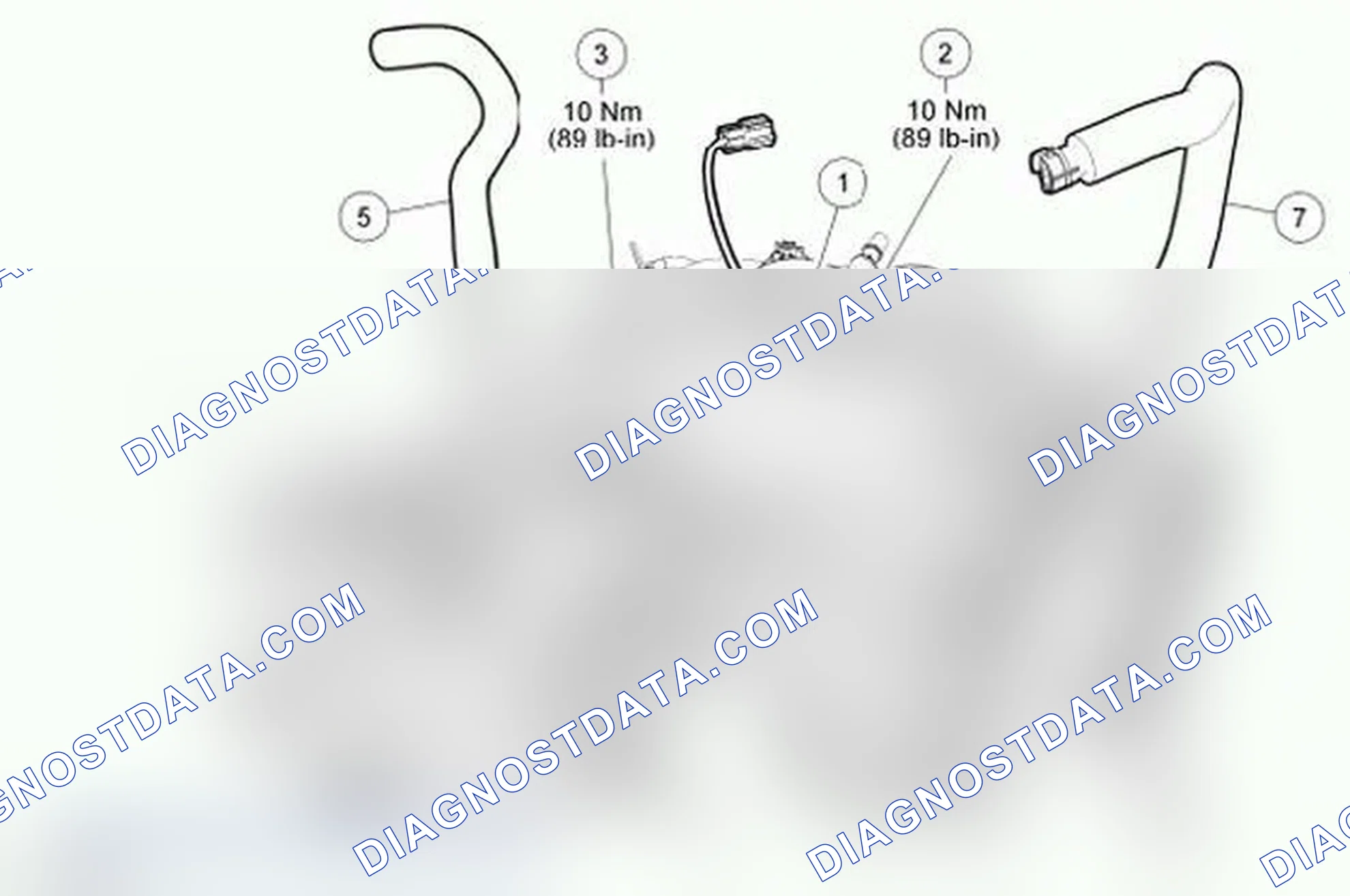 Scheme 4: Generator Support Bracket, Upper Radiator Hose, Heater Coolant Hose and Crankcase Ventilation Tube