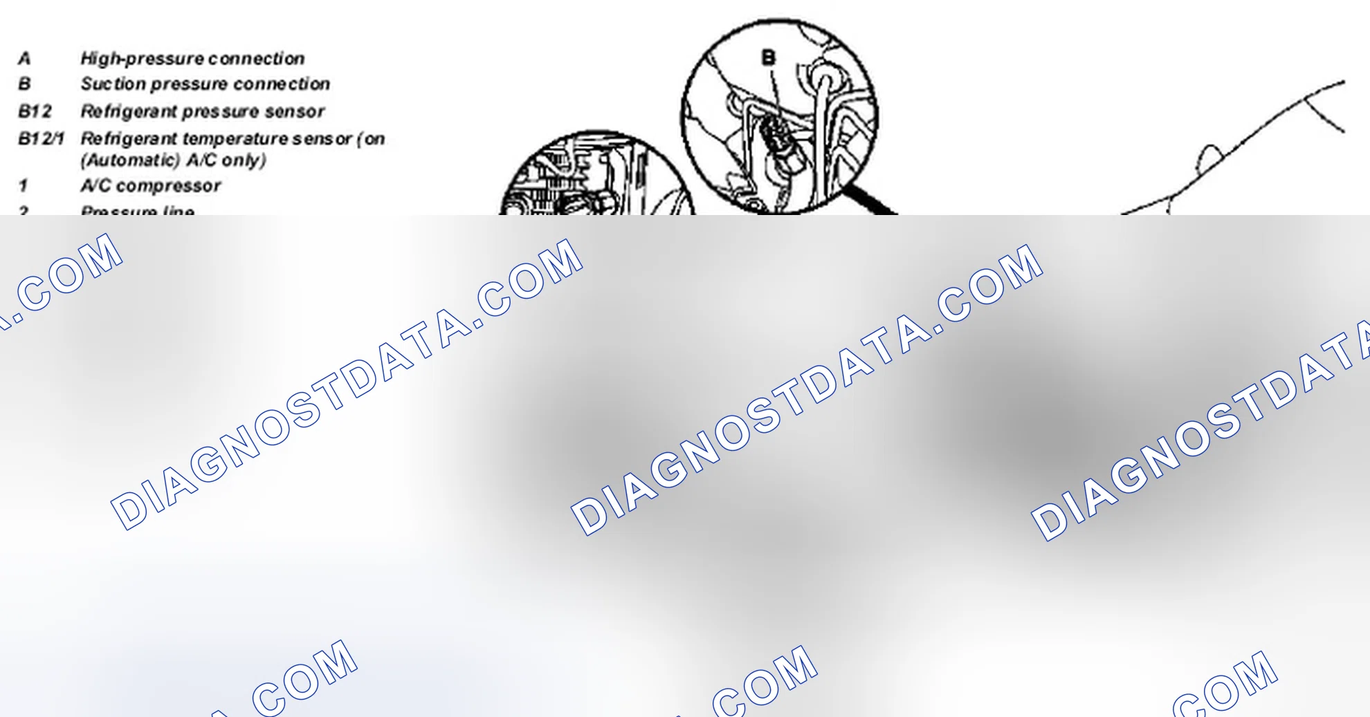 Scheme 110: Air conditioning (Automatic) (Automatic) A/C, location of components - GF83.40-P-0001-01D