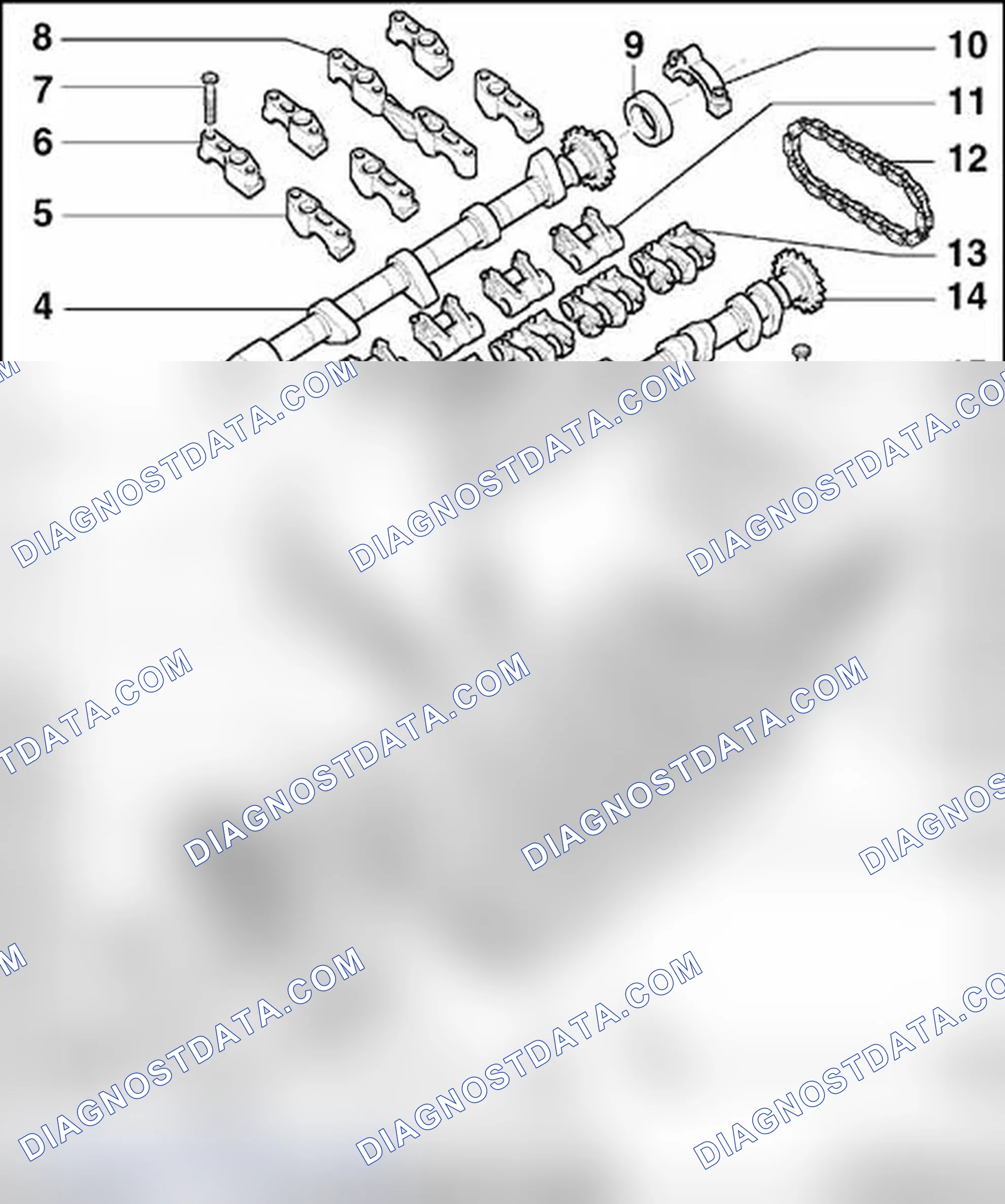 Scheme 203: Valvetrain, assembly overview