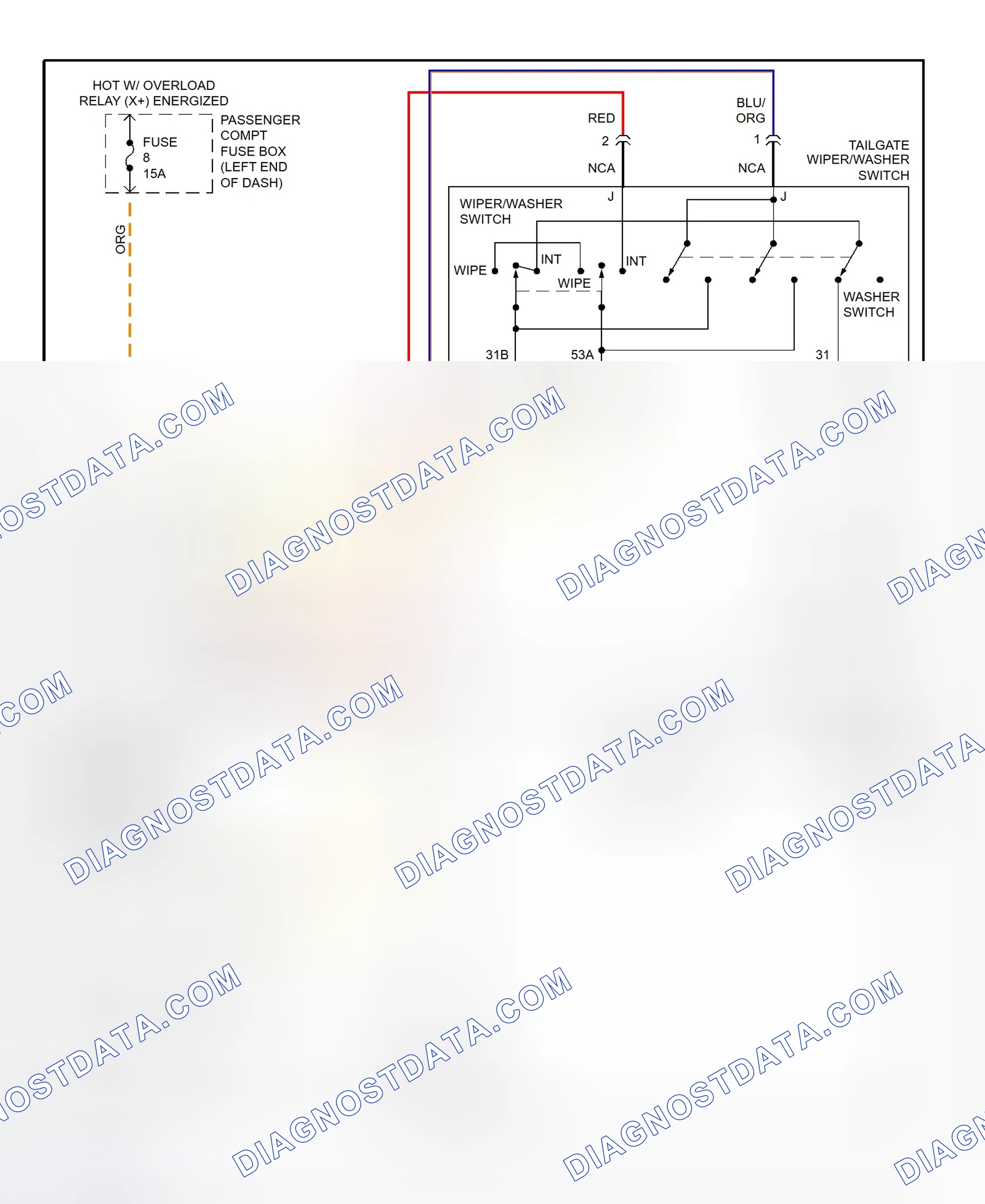 Fig. 14: Rear Wiper/Washer System Wiring Diagram (S90 & V90)