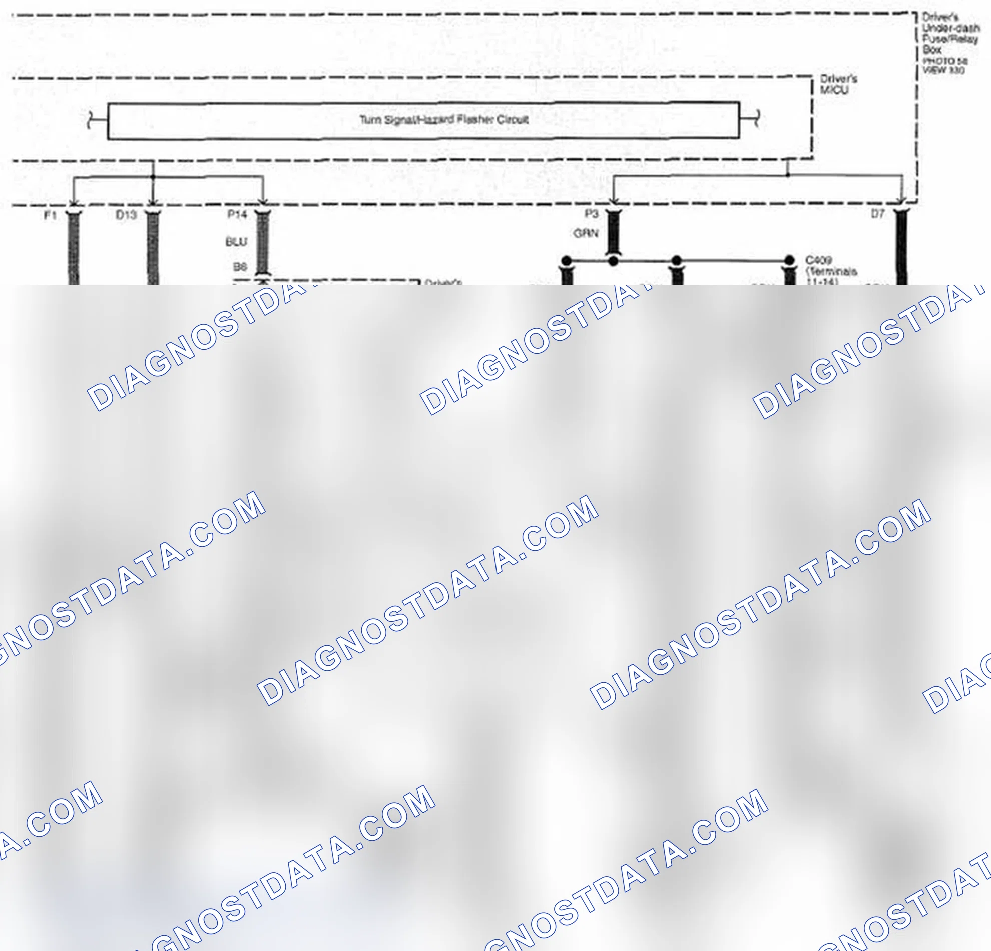 Scheme 340: Exterior Lights Circuit Diagram - Turn Signal And Hazard Warning Lights (Page 110-10)