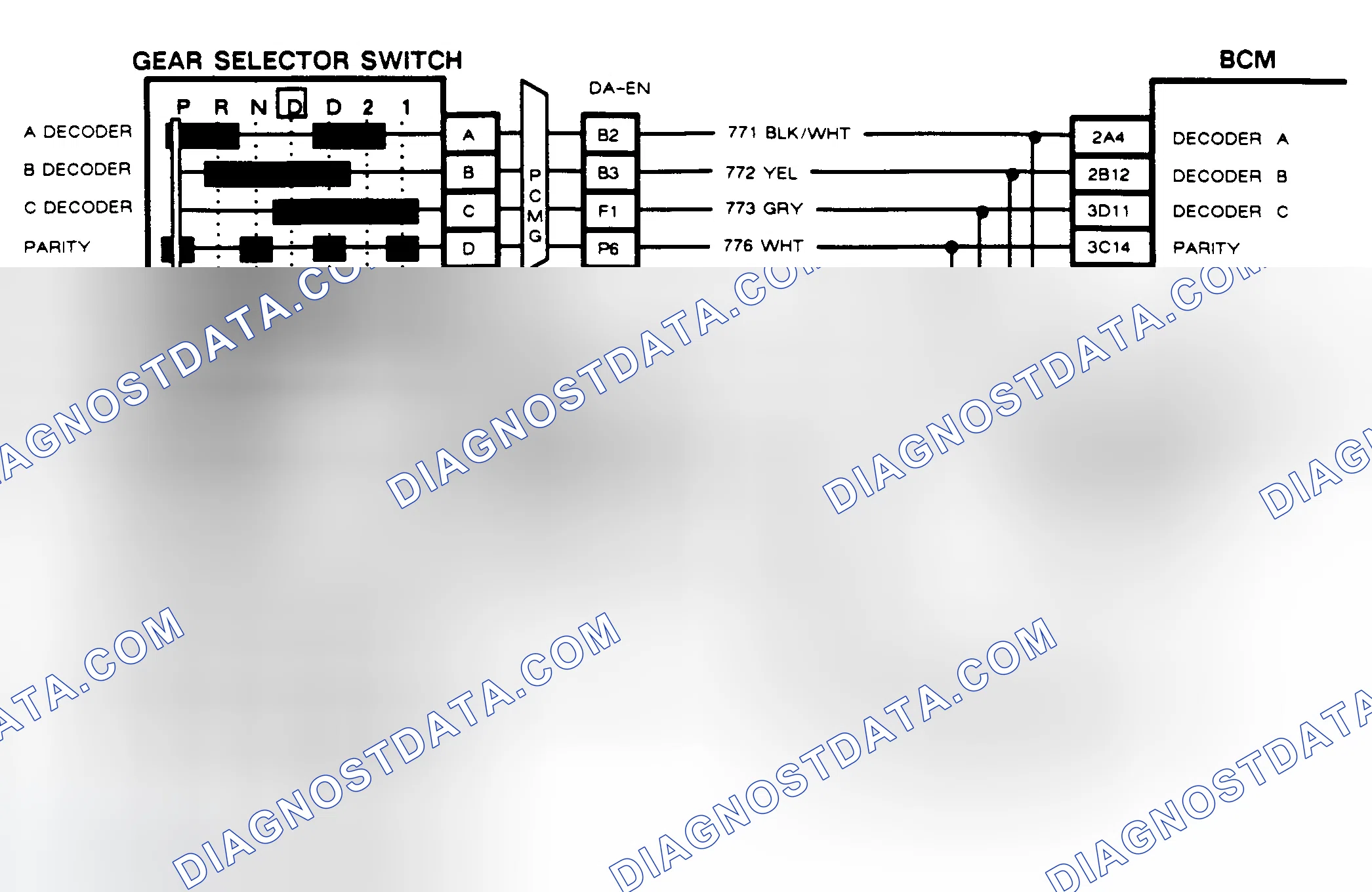 Scheme 397: CODE B127, GEAR SELECTOR SWITCH CIRCUIT