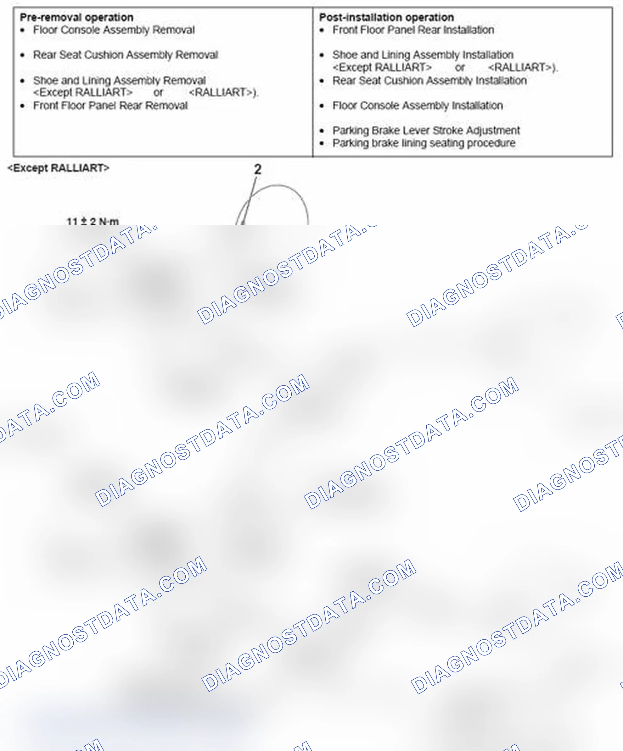Scheme 13: REMOVAL AND INSTALLATION < VEHICLES WITH REAR DISK BRAKE >