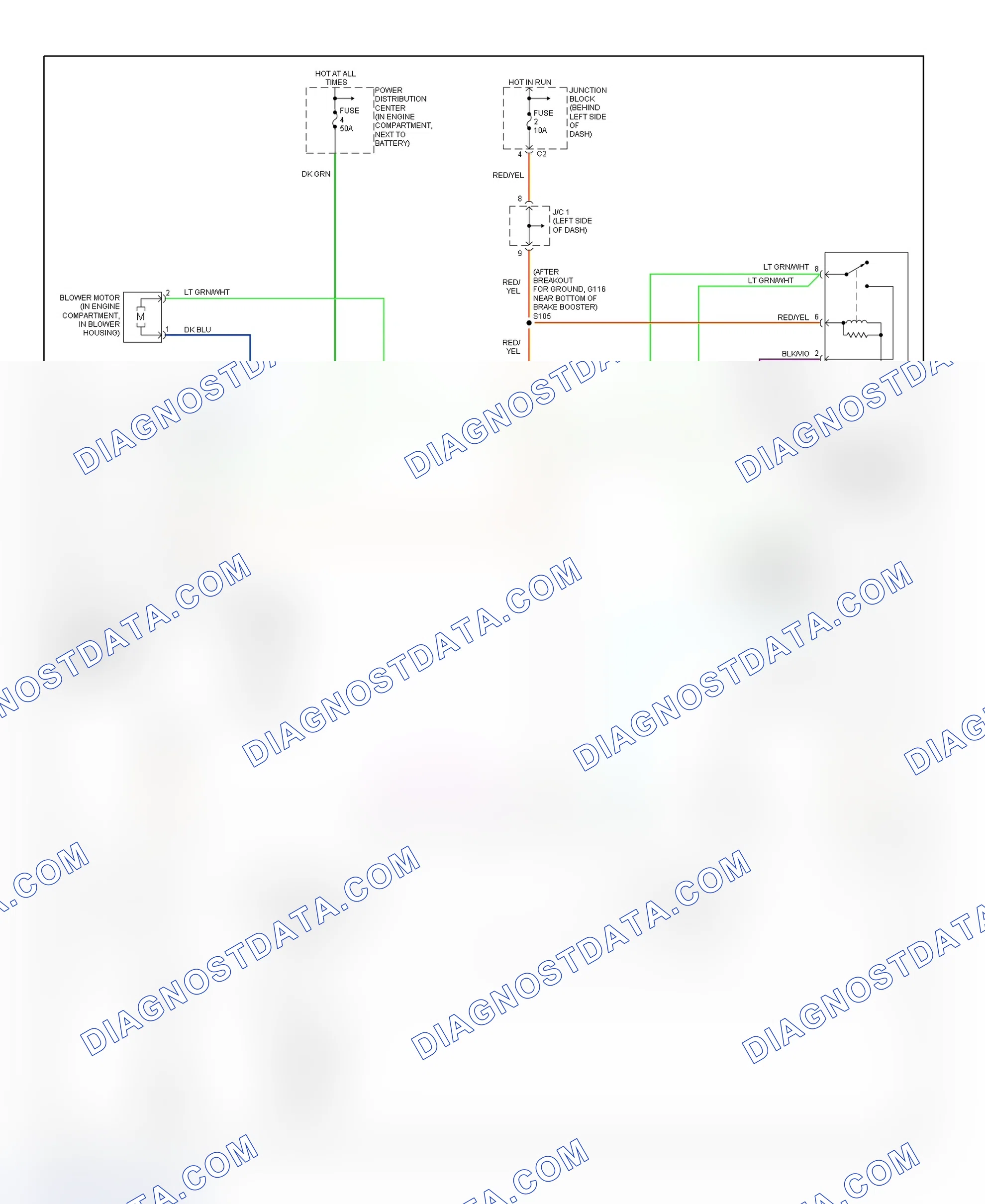 Fig. 20: Heater System Wiring Diagram (Ram Van/Wagon)
