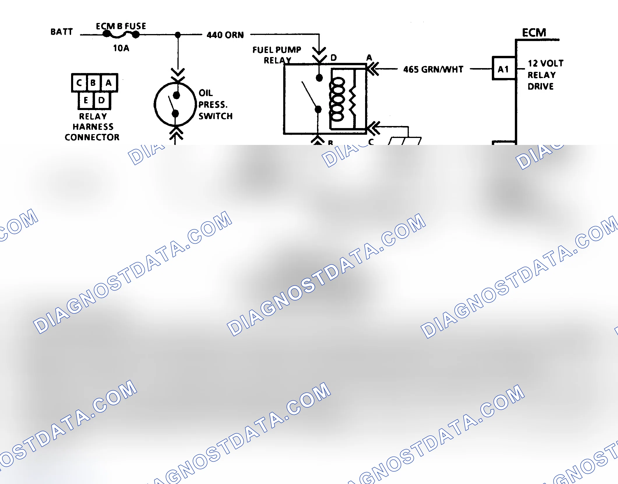 Scheme 83: CODE 54, FUEL PUMP CIRCUIT