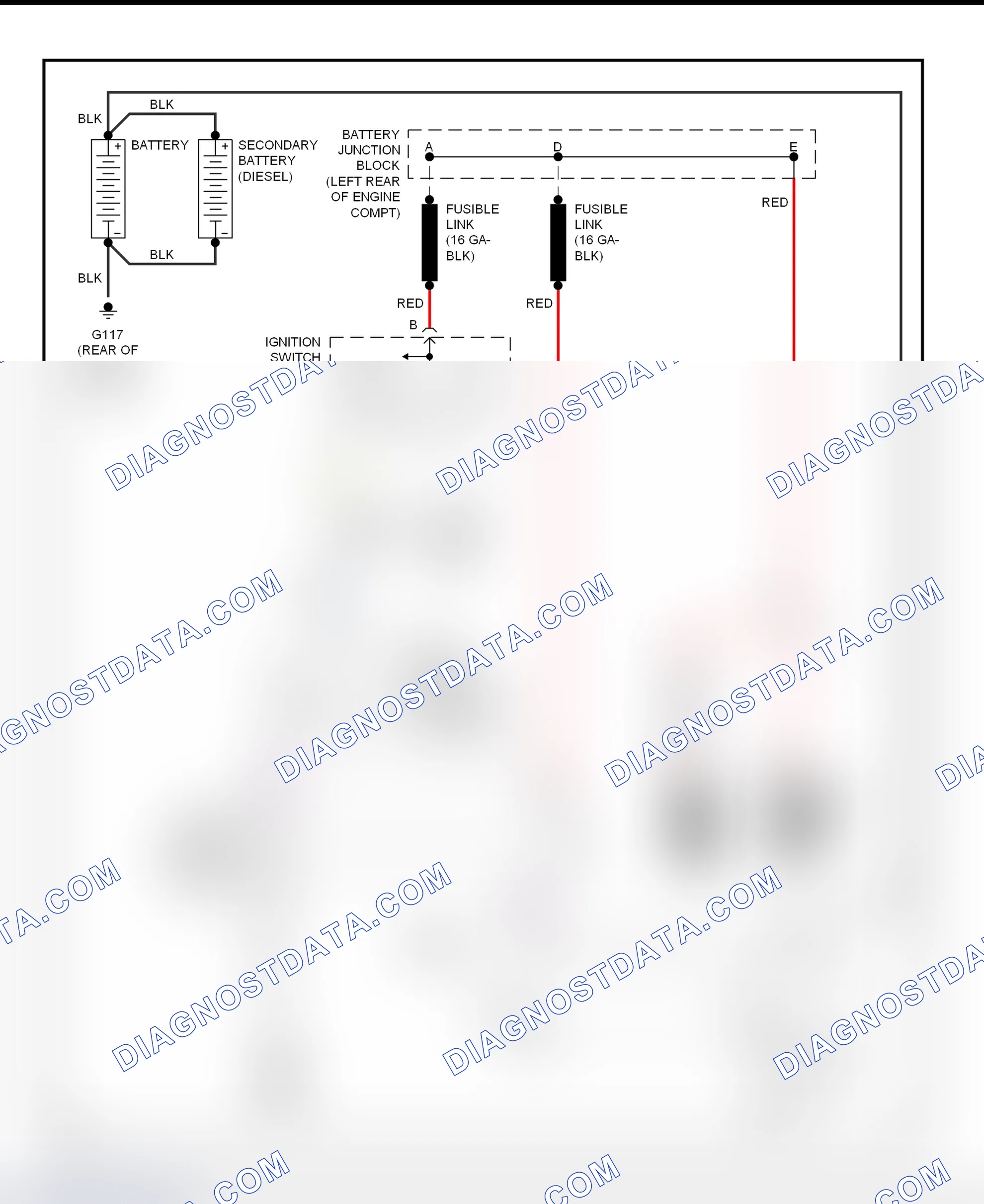 Fig. 17: Starting System Wiring Diagram (Forward Control - Motorhome Chassis)