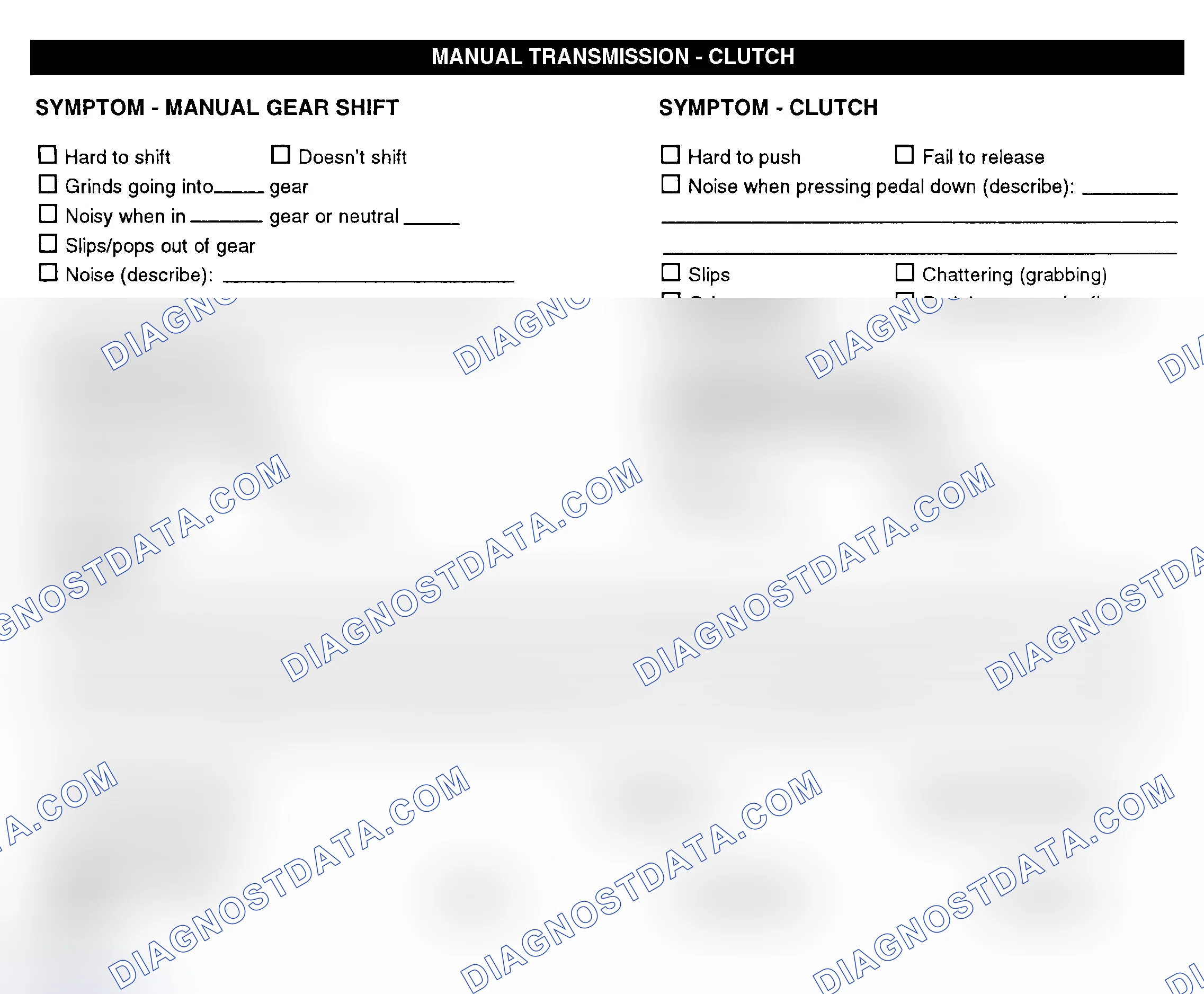 Scheme 10: Manual Transmission & Clutch