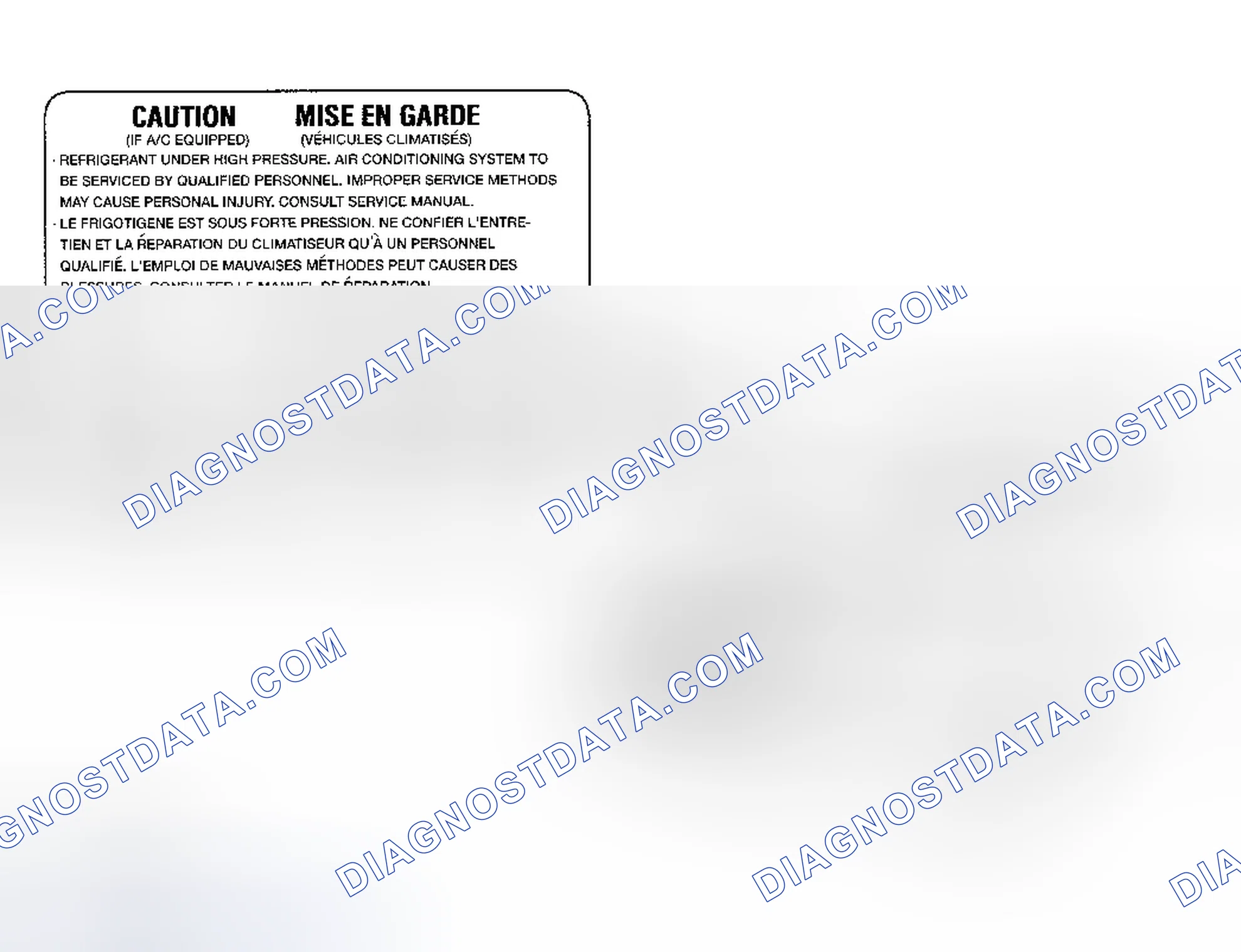 Scheme 5: Underhood A/C Specification Labels