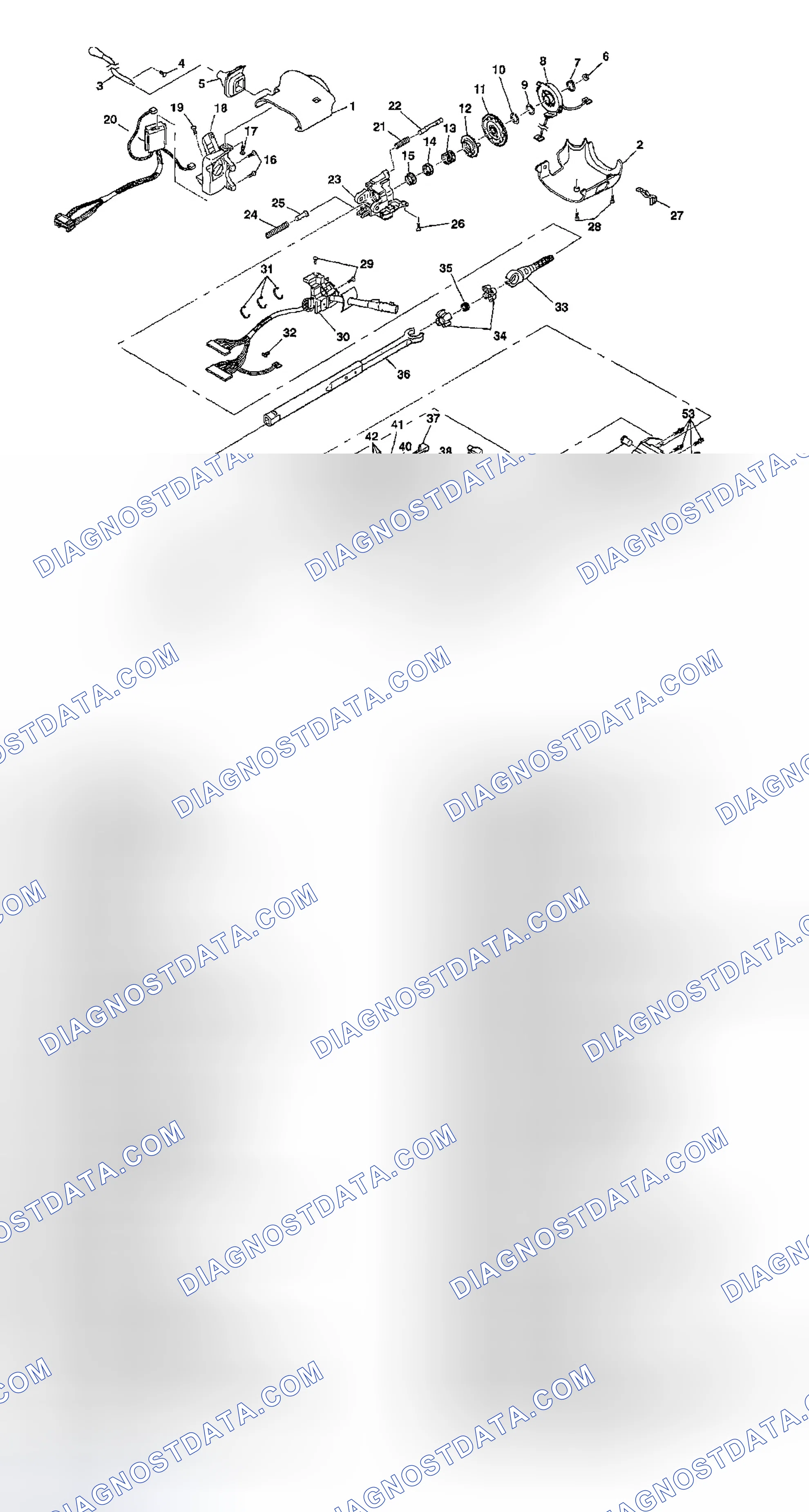 Scheme 1: TILT STEERING COLUMN DISASSEMBLED VIEW (COLUMN SHIFT)