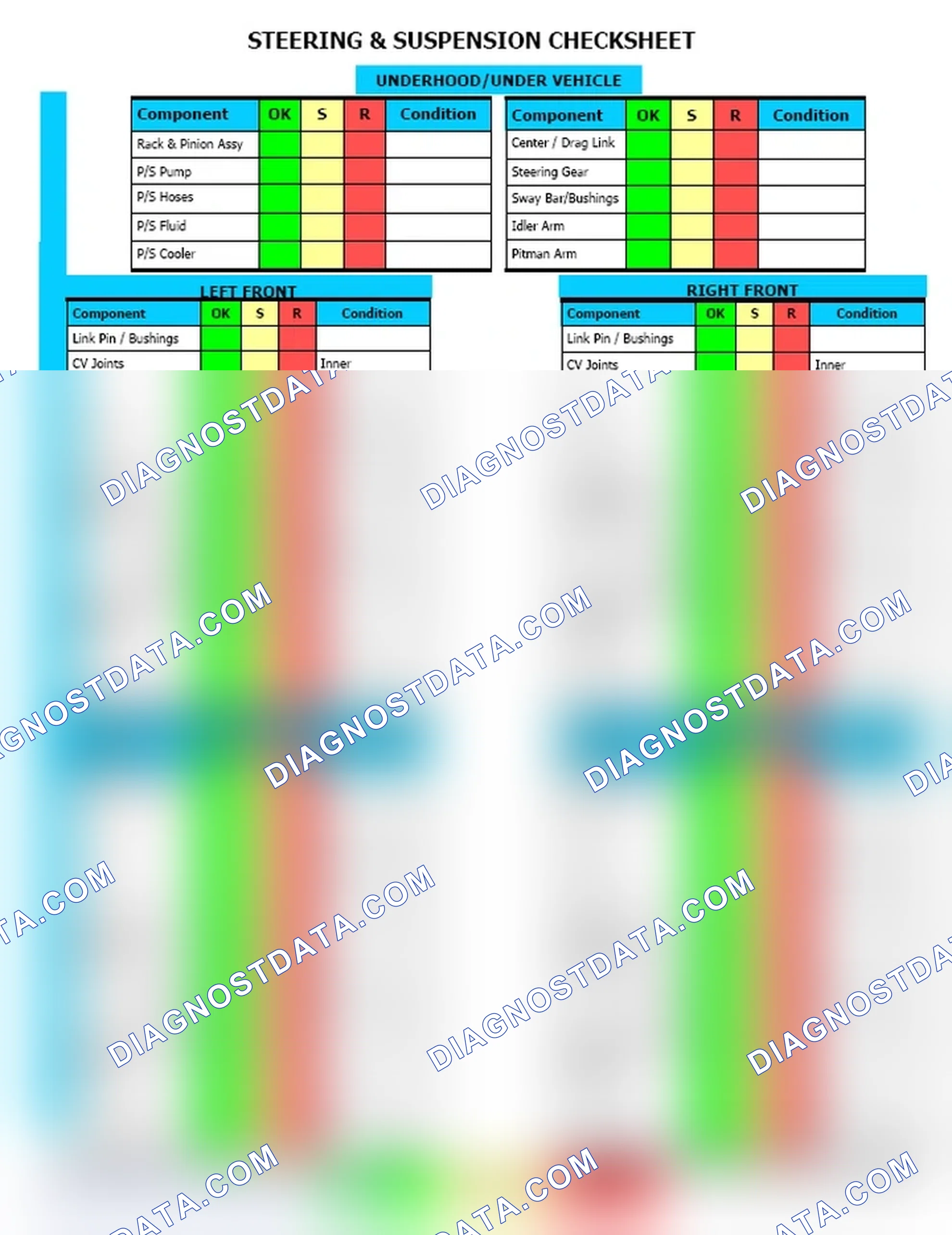 Scheme 12: Steering & Suspension Checksheet (2 Of 2)