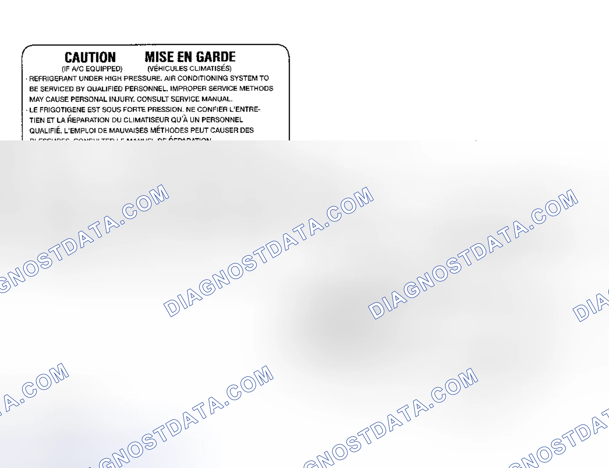 Scheme 22: Underhood A/C Specification Labels