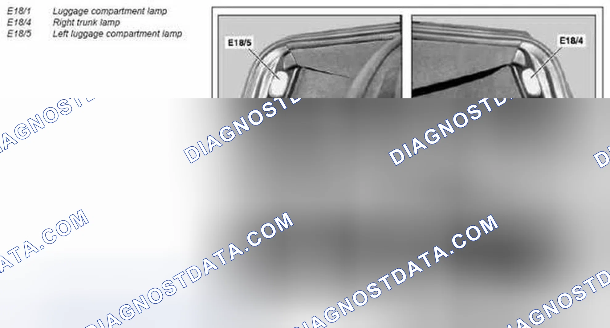 Scheme 1: Luggage compartment lamp, location/task/function - GF82.20-P-4003T