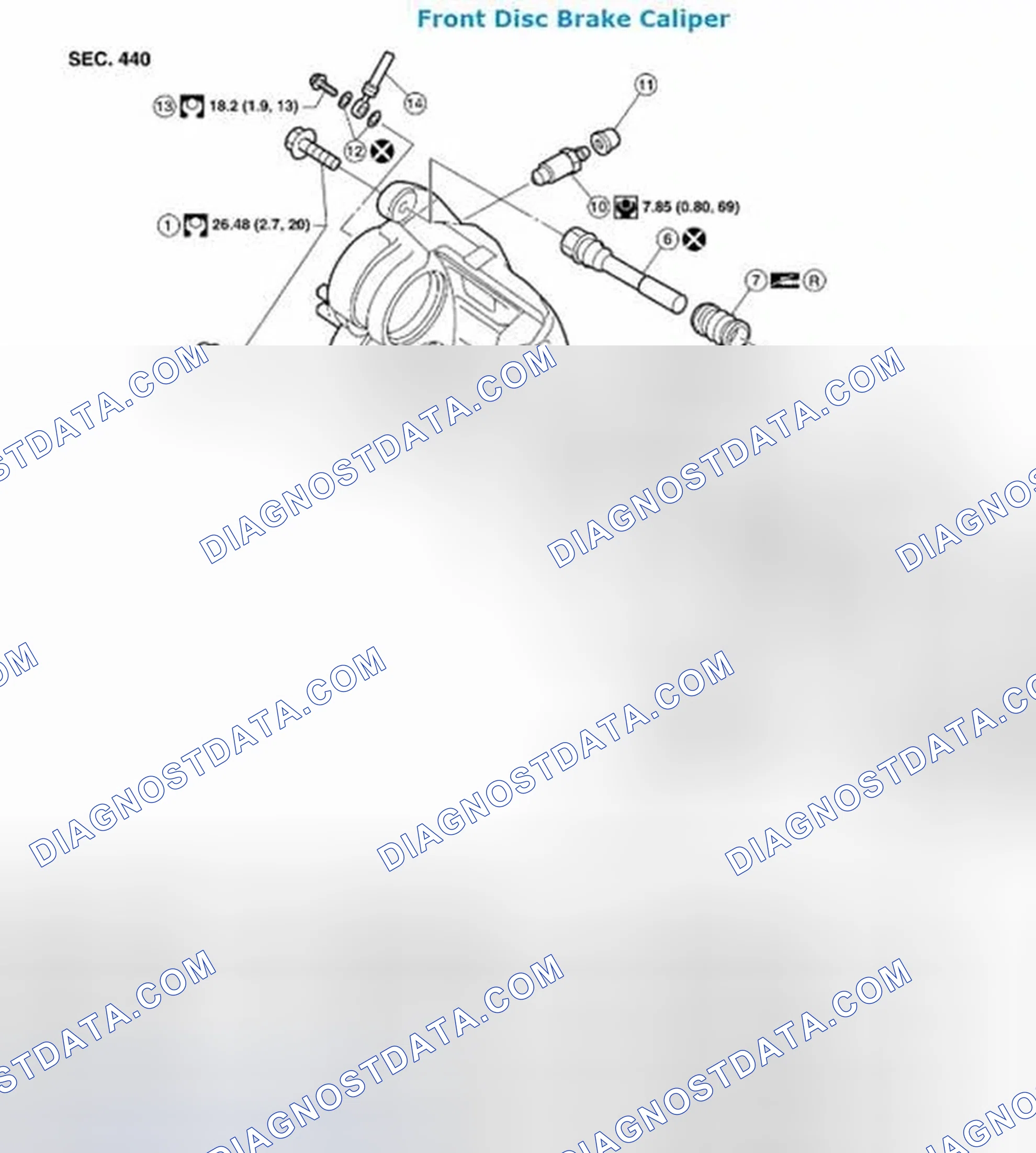 Scheme 48: Front Brake Caliper: Exploded View [On-Vehicle Repair]