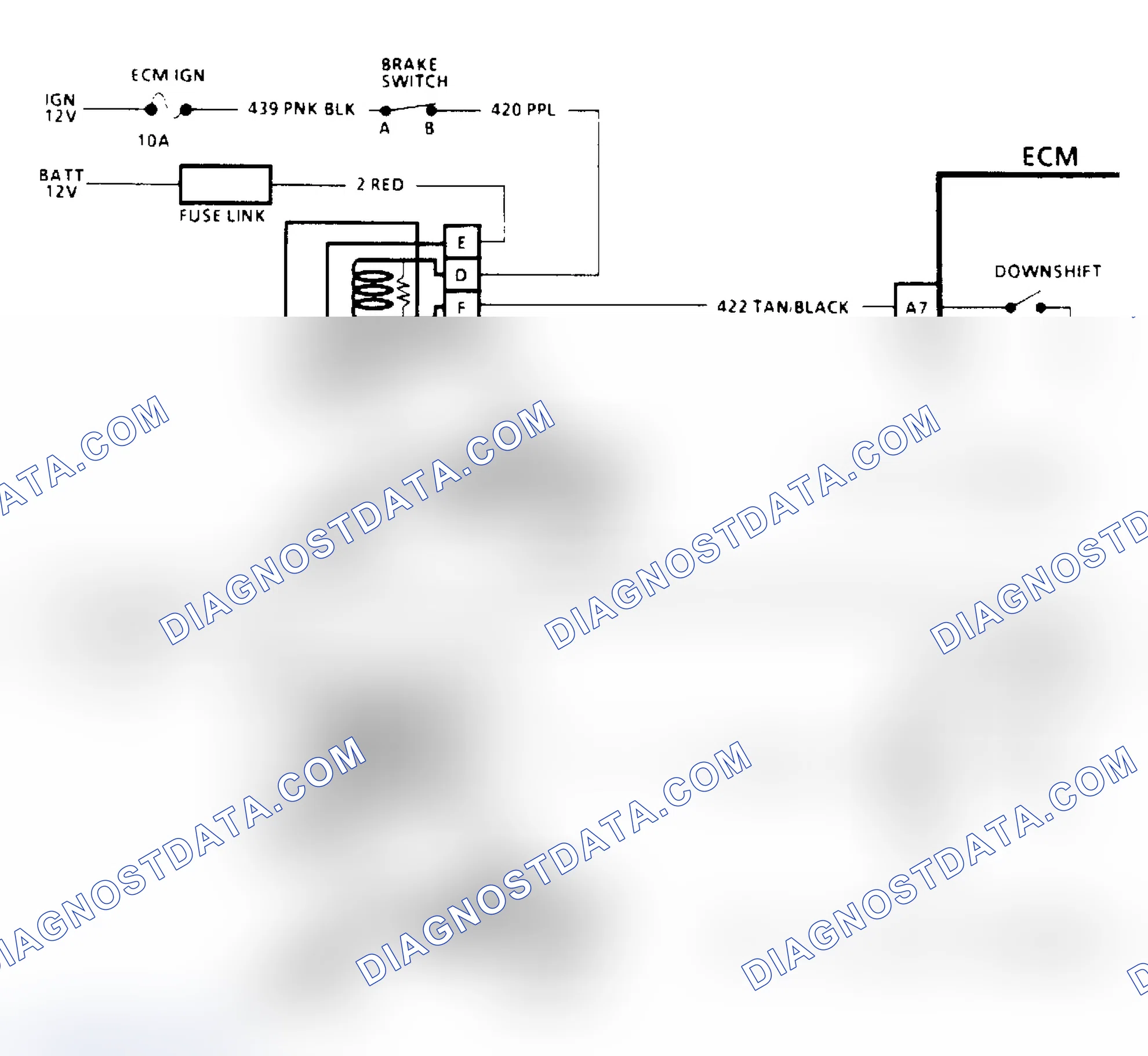 Scheme 134: THM 400 Downshift Control Electrical Diagnosis Schematic
