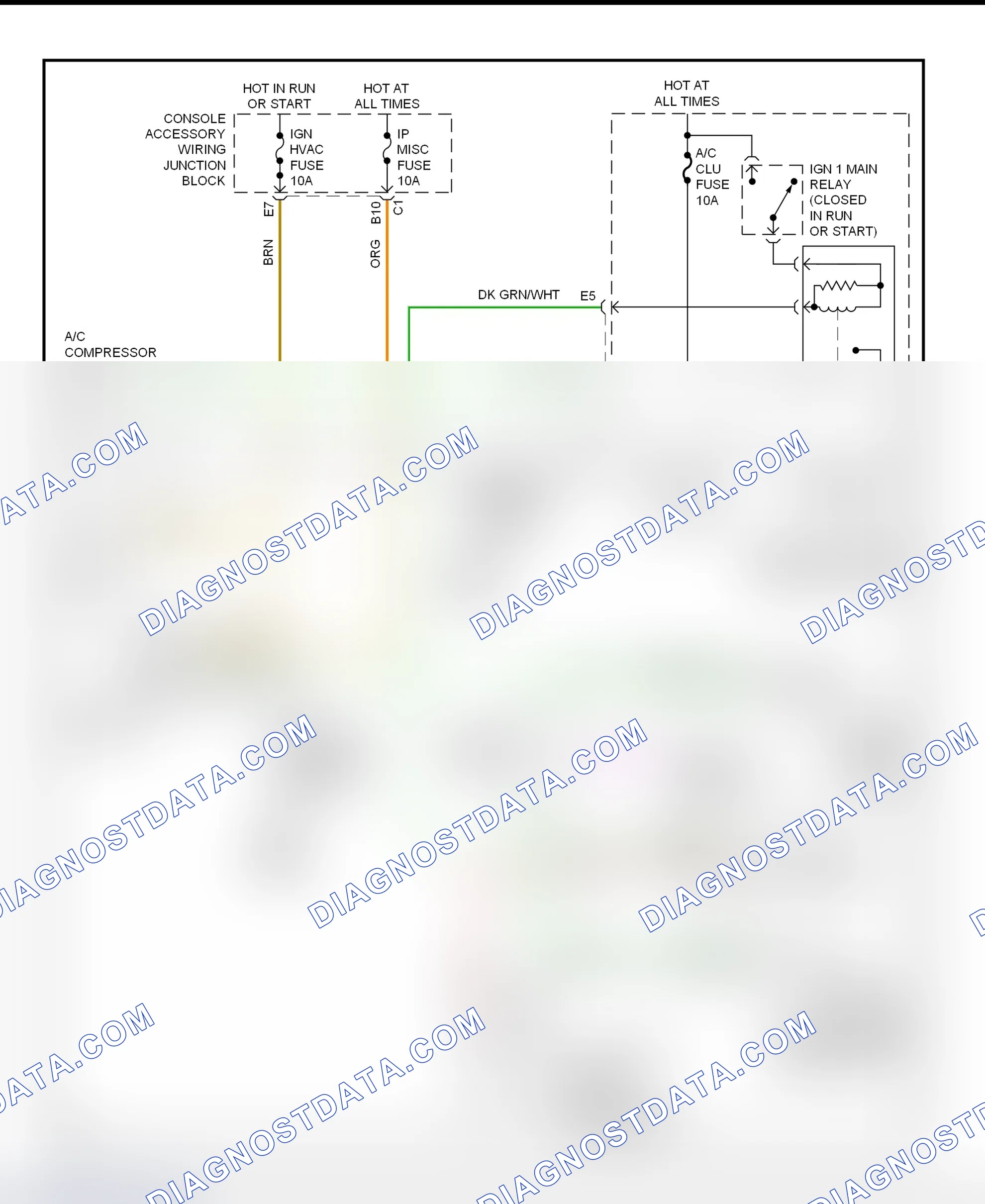 Scheme 39: A/C Compressor Clutch Control Circuit Wiring Diagram (2001 Aztek)