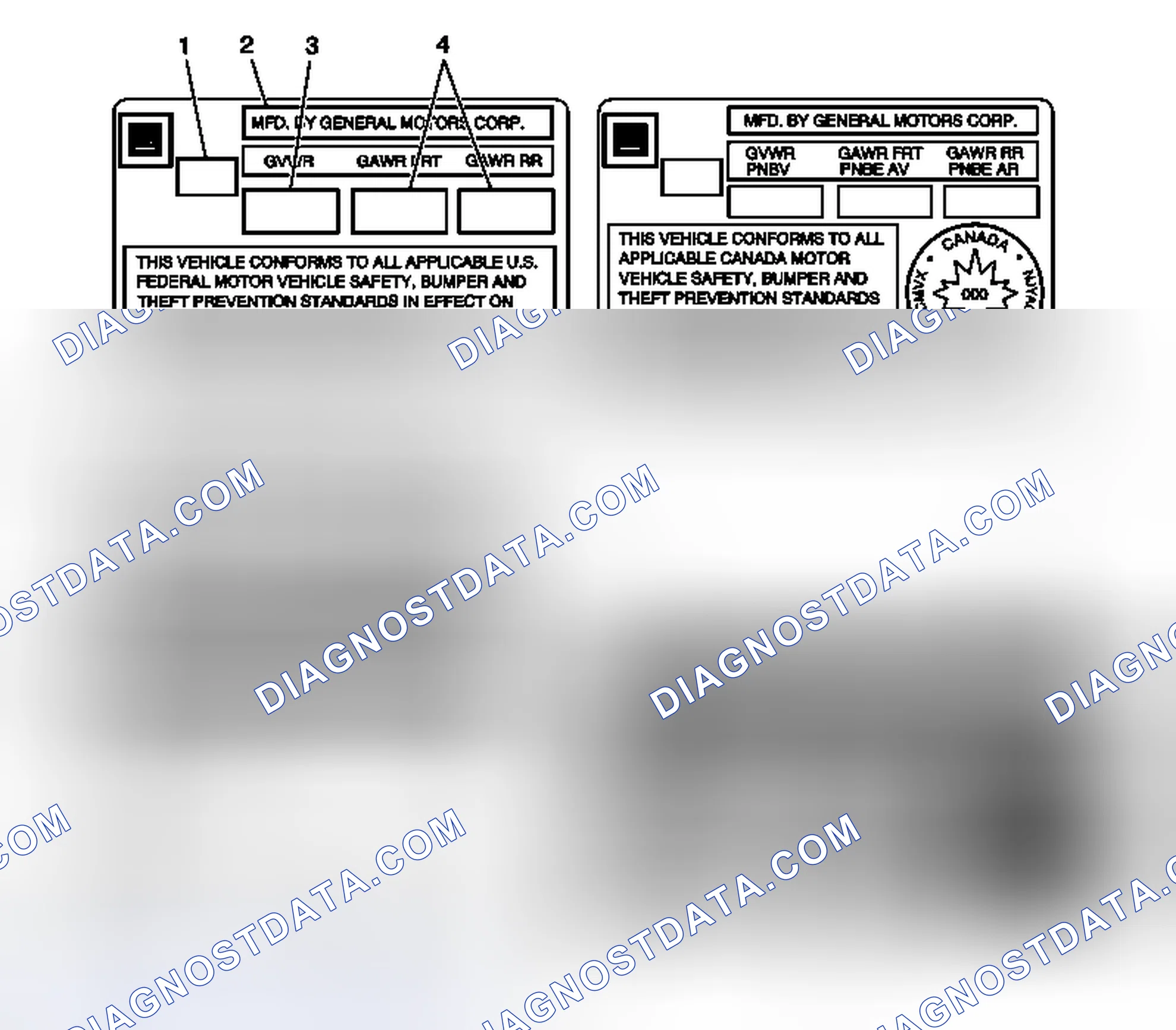 Scheme 4: Vehicle Certification, Tire Placard, Anti-Theft and Service Parts ID Label