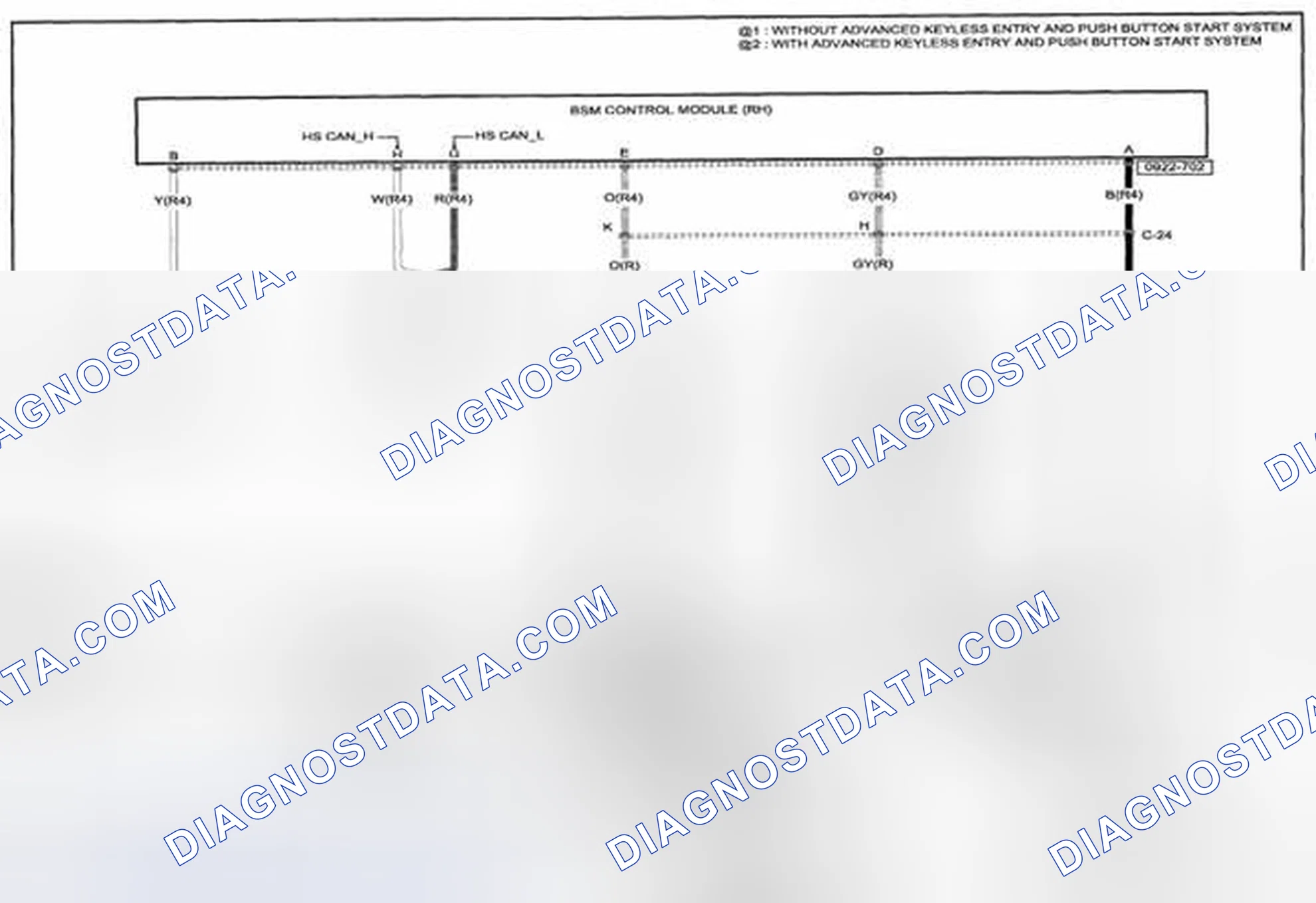 Scheme 405: Blind Spot Monitoring Wiring Diagram - 0922-7b (1 Of 2)