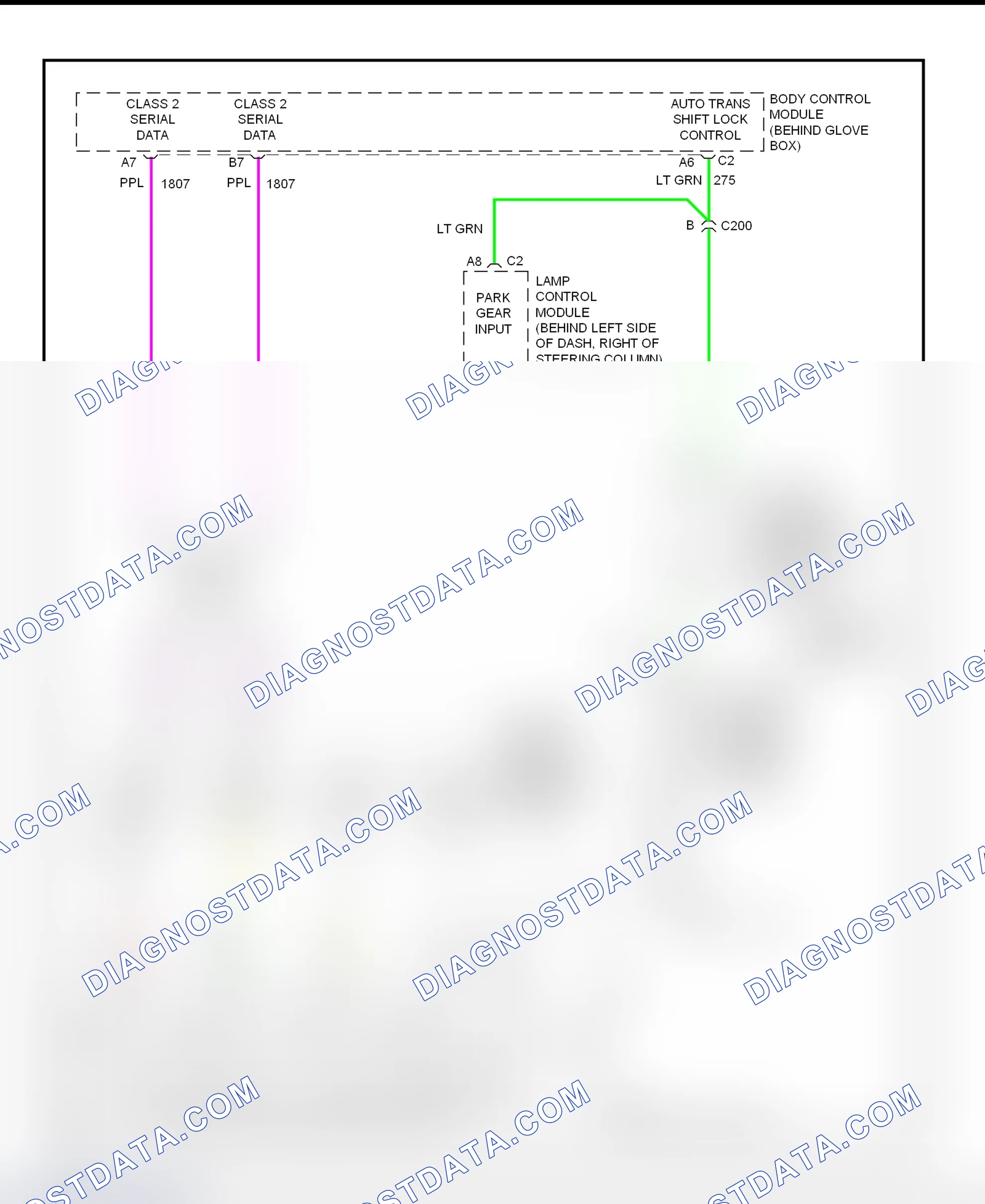 Fig. 39: Shift Interlock System Wiring Diagram (1999 Park Avenue)