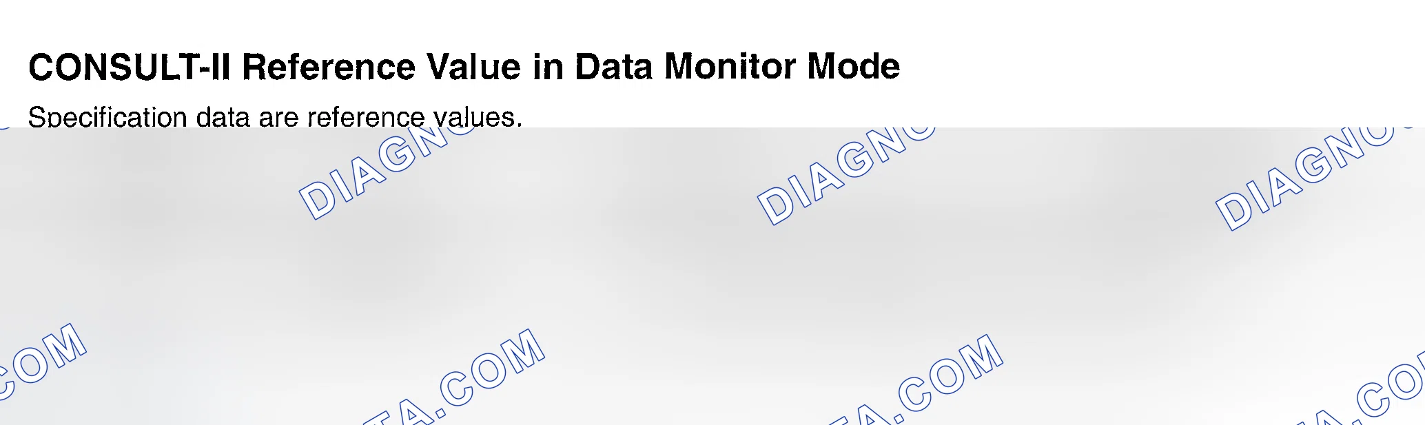 Scheme 663: CONSULT-II Reference Value In Data Monitor Mode