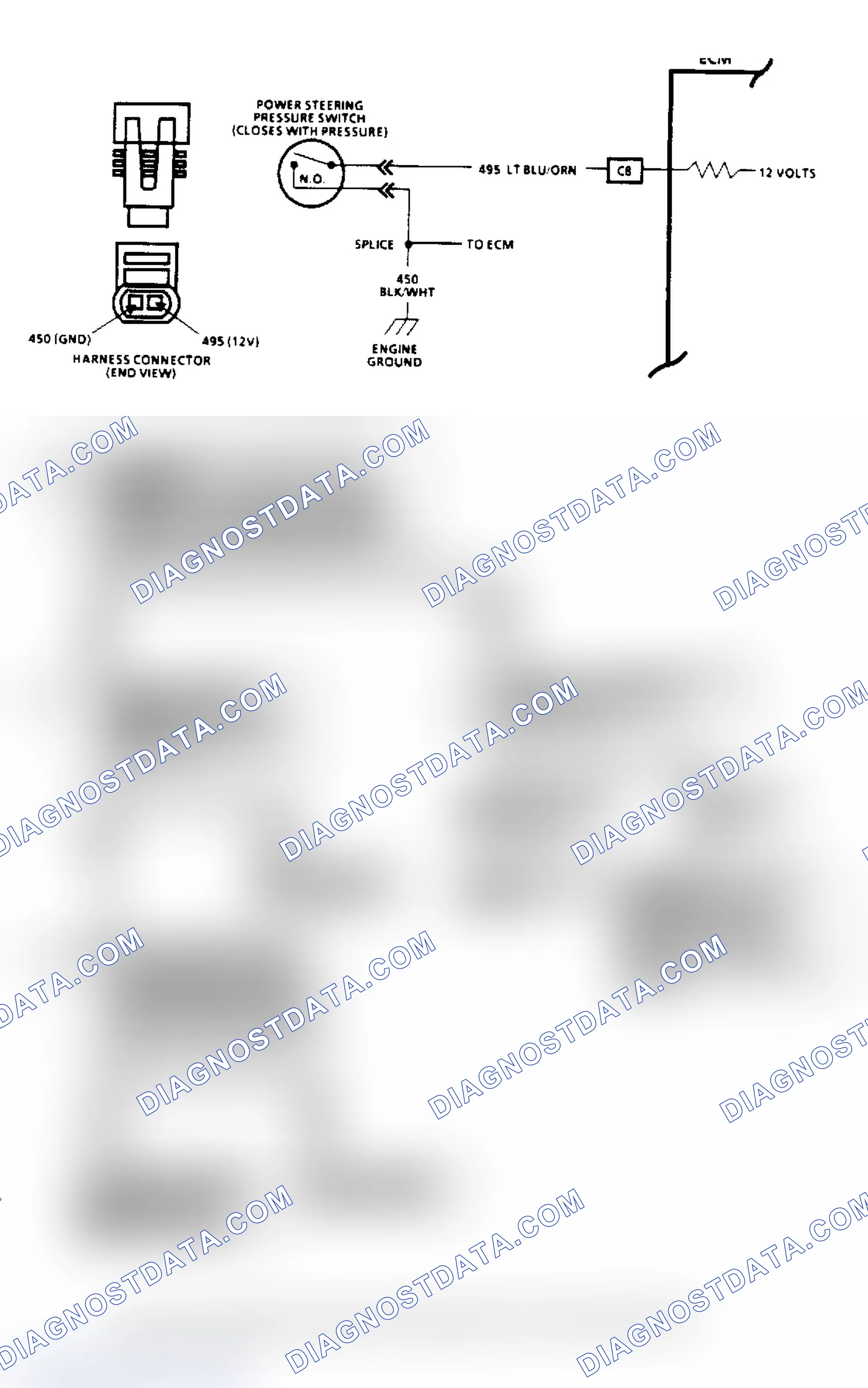 Scheme 113: Power Steering Pressure Switch (2.5L) - Flow Chart & Schematic