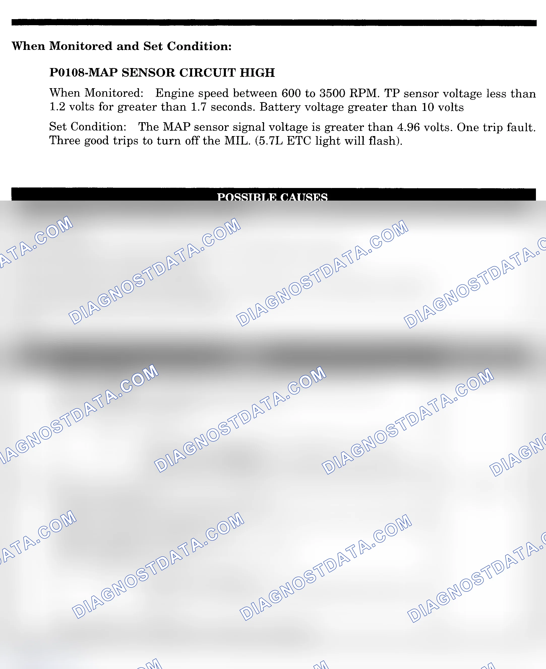 Scheme 426: DTC P0108: MAP SENSOR CIRCUIT HIGH