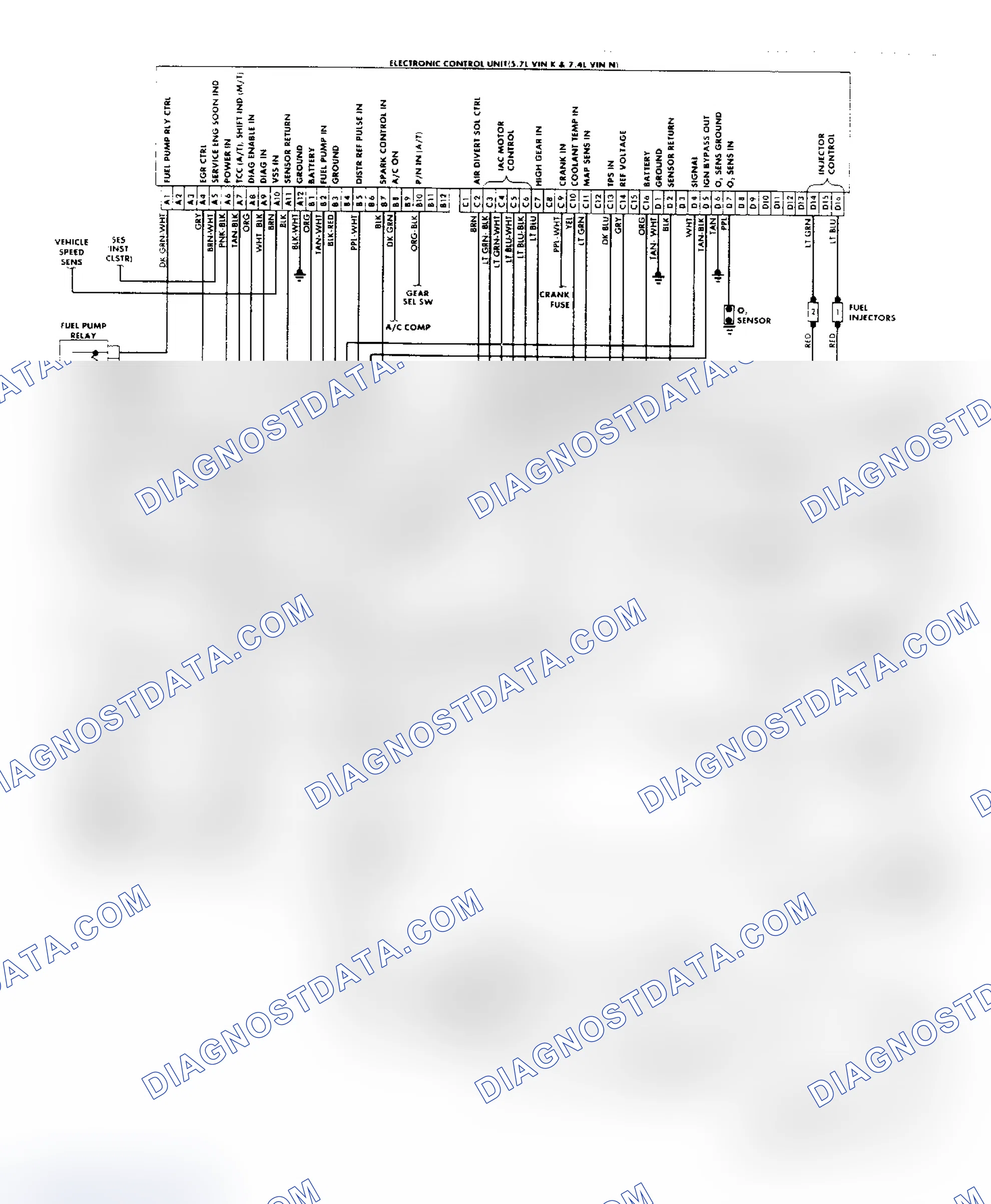 Scheme 183: "R/V" Series (5.7L & 7.4L) Wiring Diagram