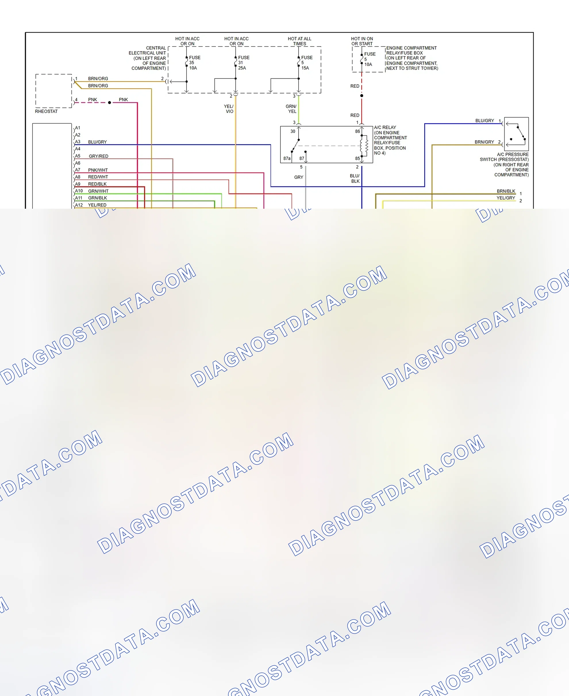 Scheme 1: Automatic A/C-Heater System Wiring Diagram (1 Of 2)