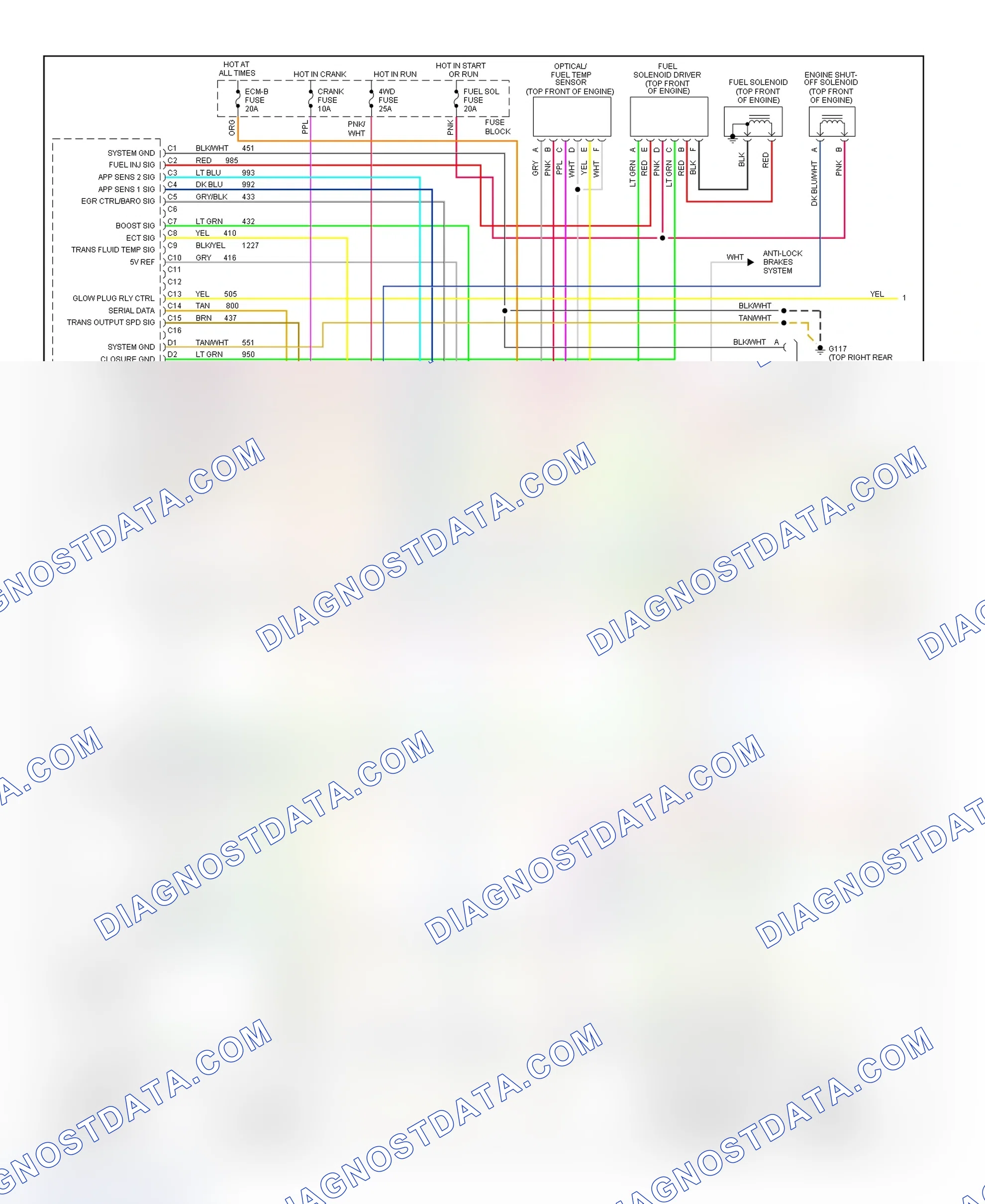Scheme 118: Wiring Diagram ("C" & "K" Series Pickup, & Sierra - Diesel VIN F & P With M/T - 1 Of 2)