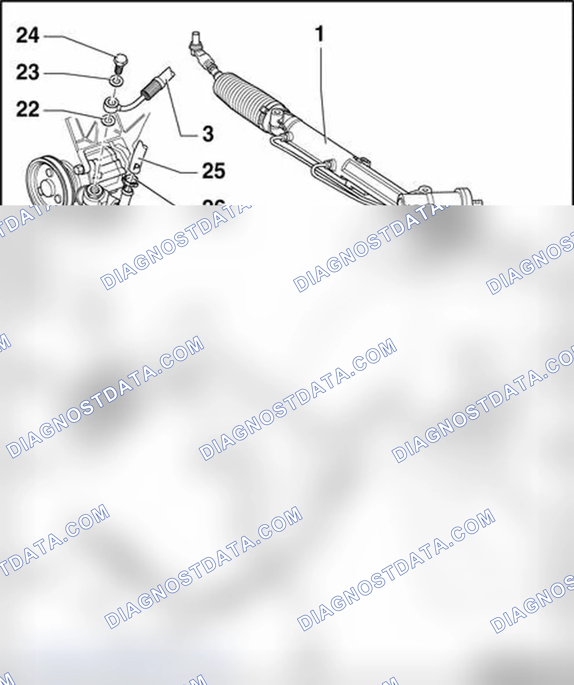 Scheme 332: Vehicles with 4-cylinder engines, assembly overview