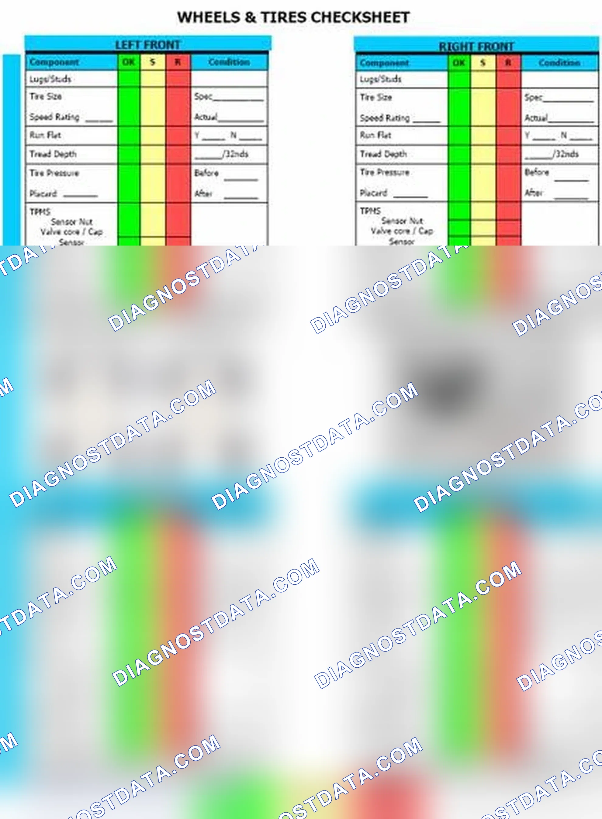 Scheme 14: Wheels & Tires Checksheet (2 Of 2)