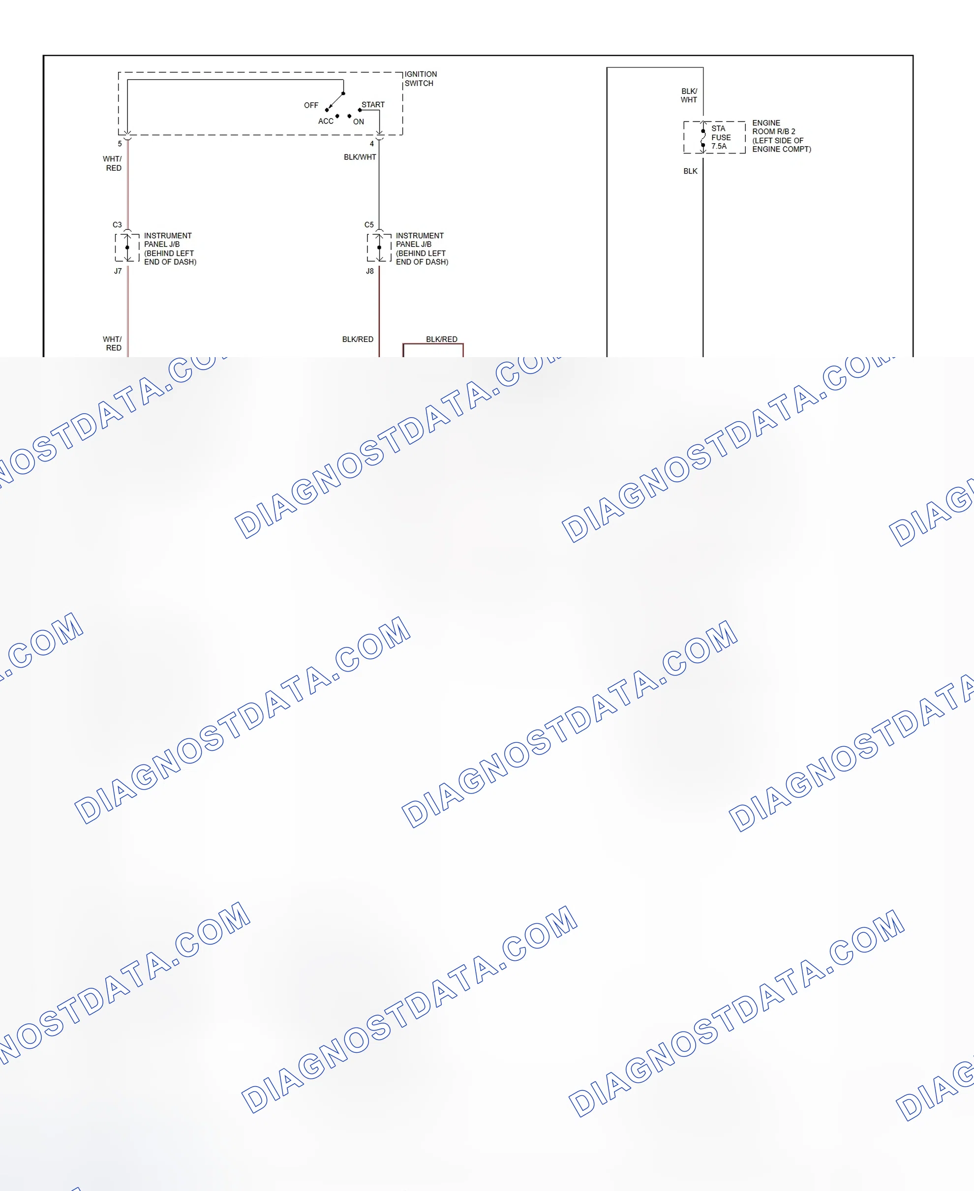 Fig. 31: Starting System Wiring Diagram (Sequoia)