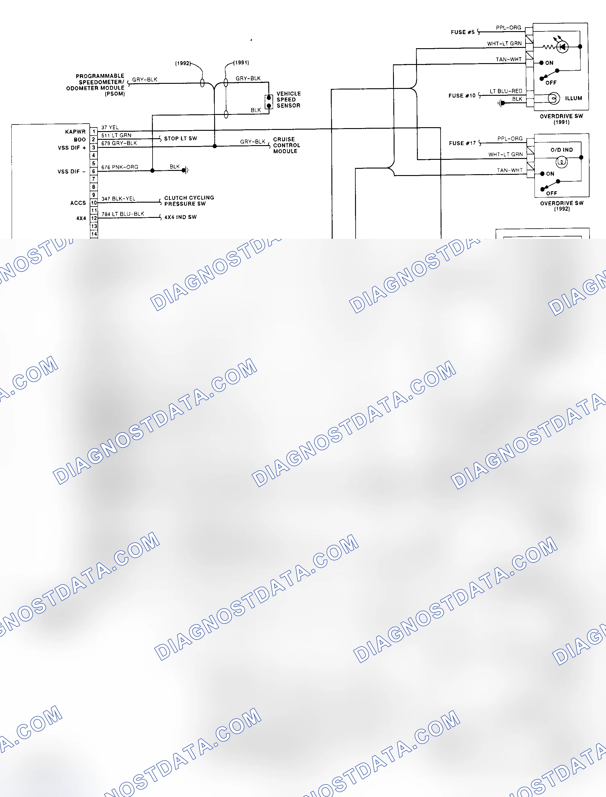 Scheme 149: E4OD Wiring Diagram (1991-92 Bronco & "F" Series - Gasoline)