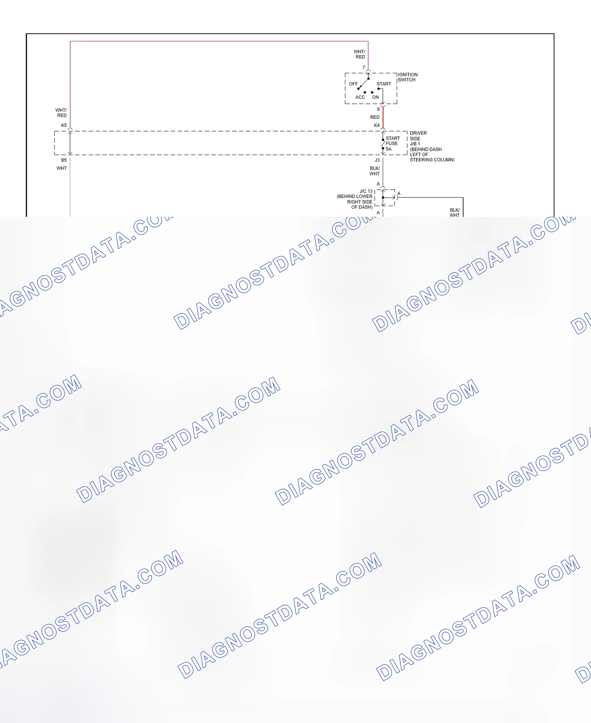 Fig. 25: Starting System Wiring Diagram (Sienna)