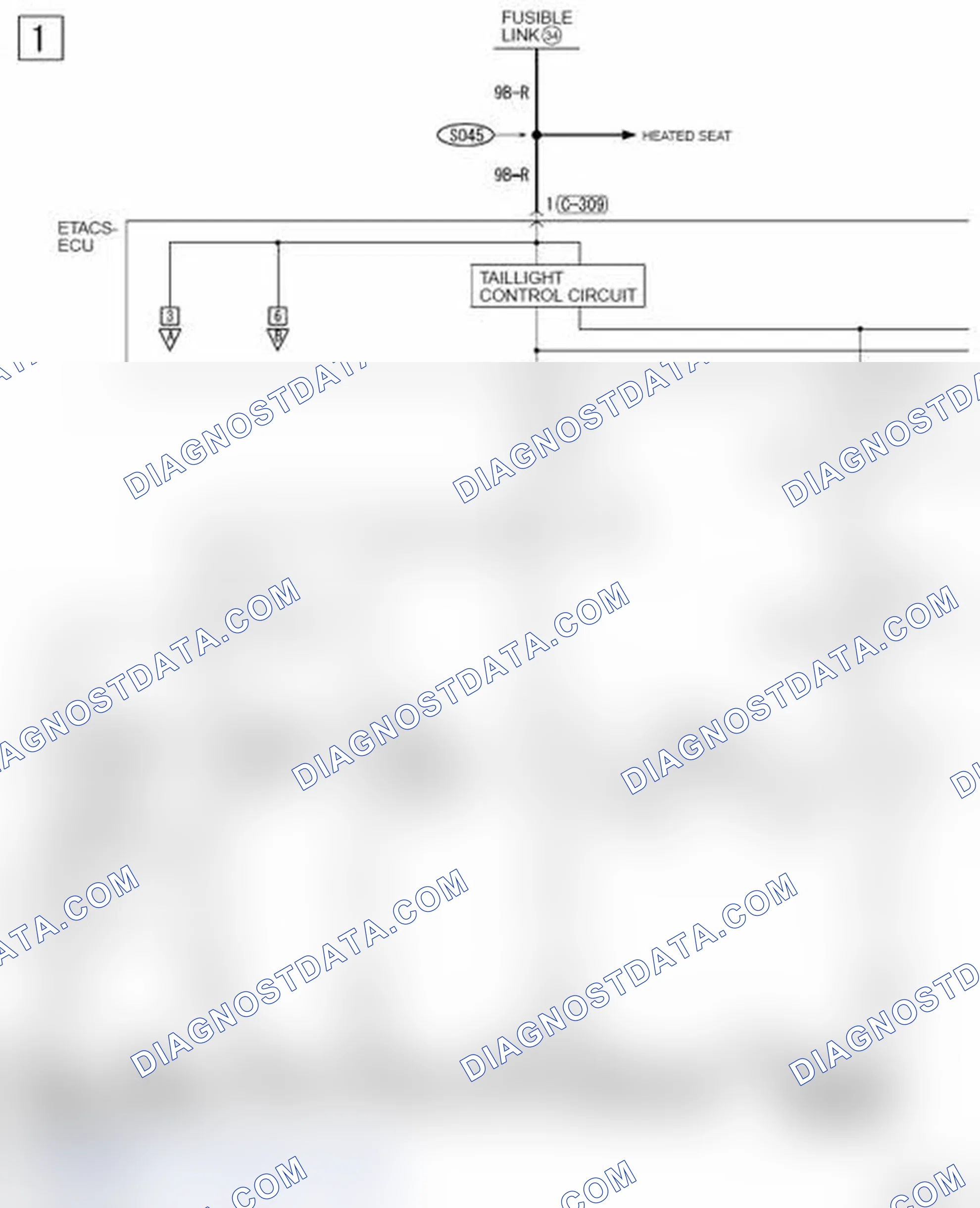 Scheme 697: TAILLIGHT, POSITION LIGHT, REAR SIDE MARKER LIGHT, LICENSE PLATE LIGHT AND LIGHTING MONITOR TONE ALA
