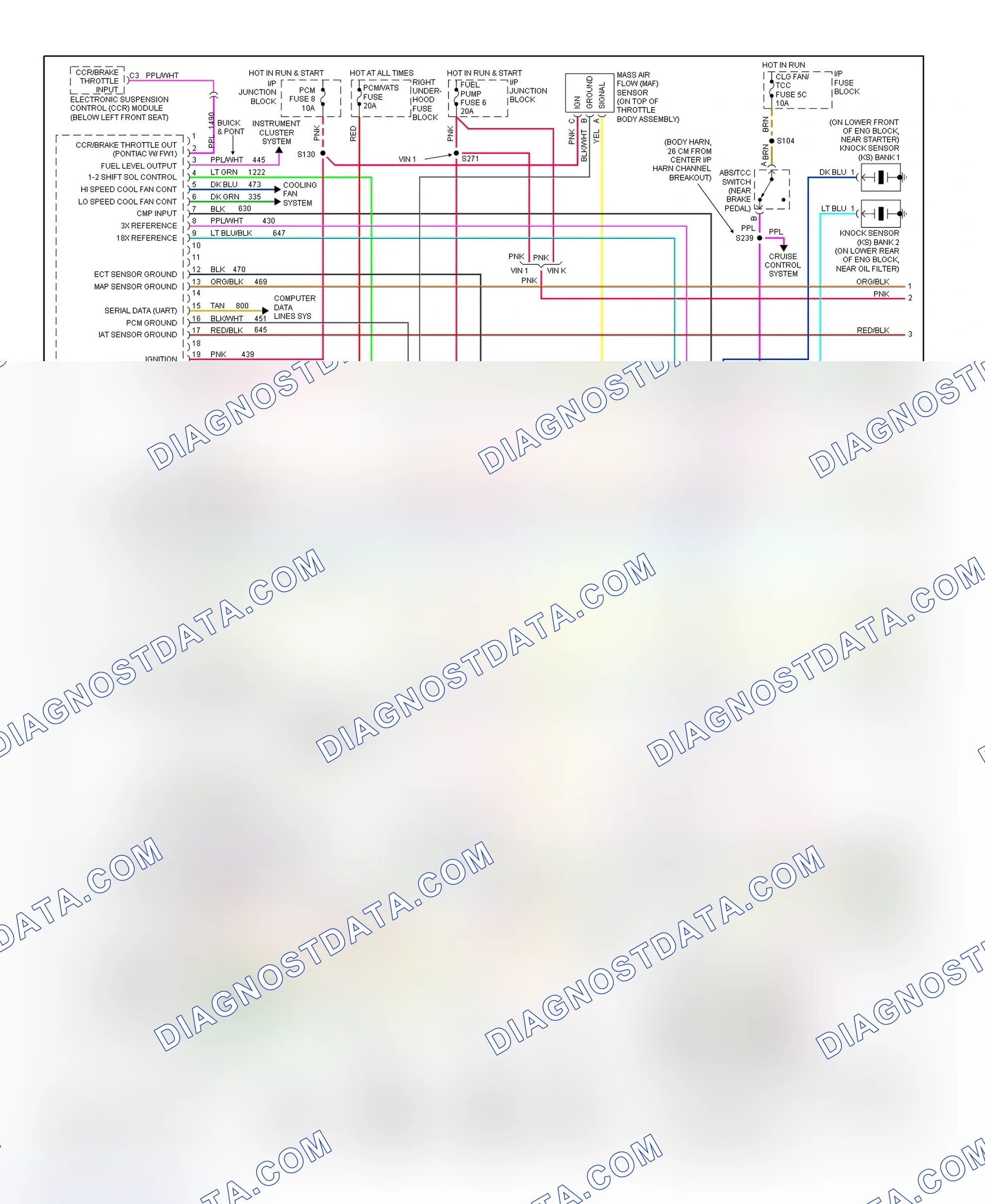 Scheme 19: PCM Wiring Diagram (Bonneville, Eighty Eight, LeSabre & LSS - 3.8L - 1 Of 4)