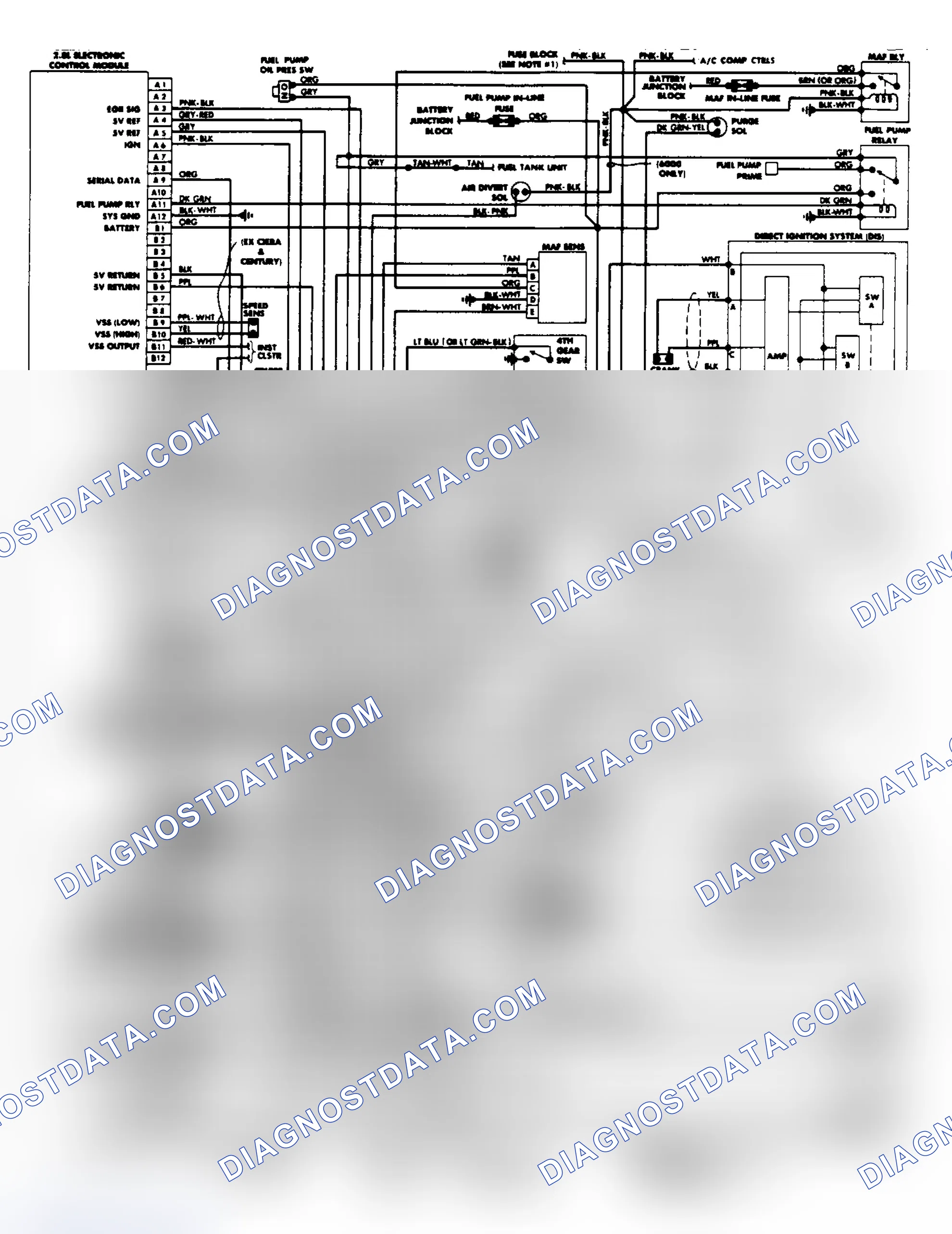 Scheme 17: Wiring Diagram: Century, Celebrity, Ciera & 6000 2.8L PFI System