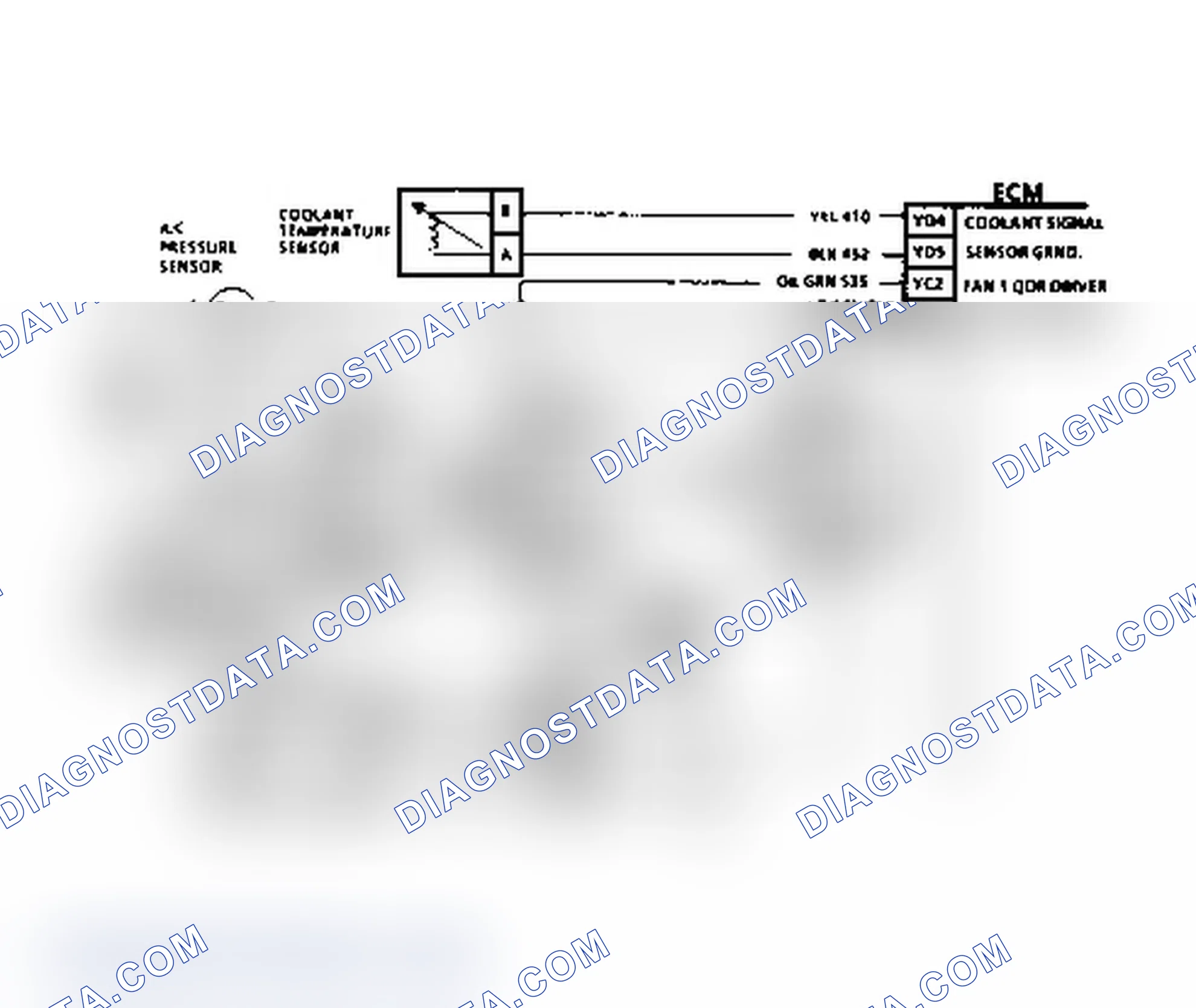 Scheme 307: Chart C12D, Schematic, No High Speed Cooling Fan (3.8L)