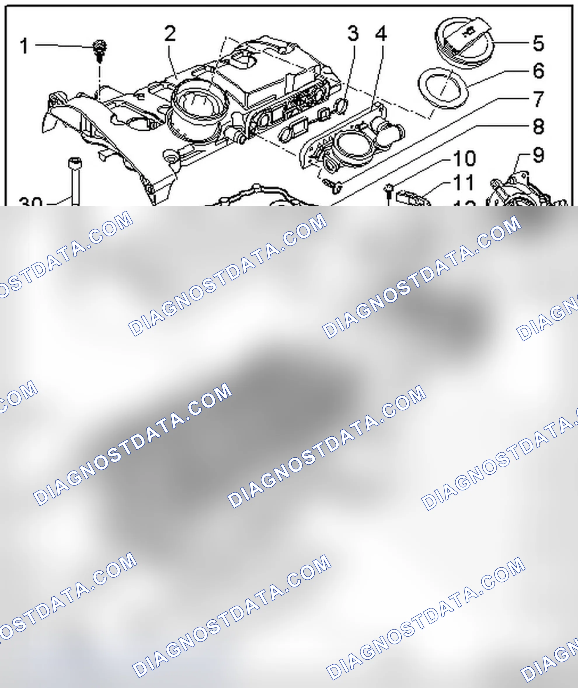 Scheme 424: CYLINDER HEAD COVER AND CYLINDER HEAD OVERVIEW