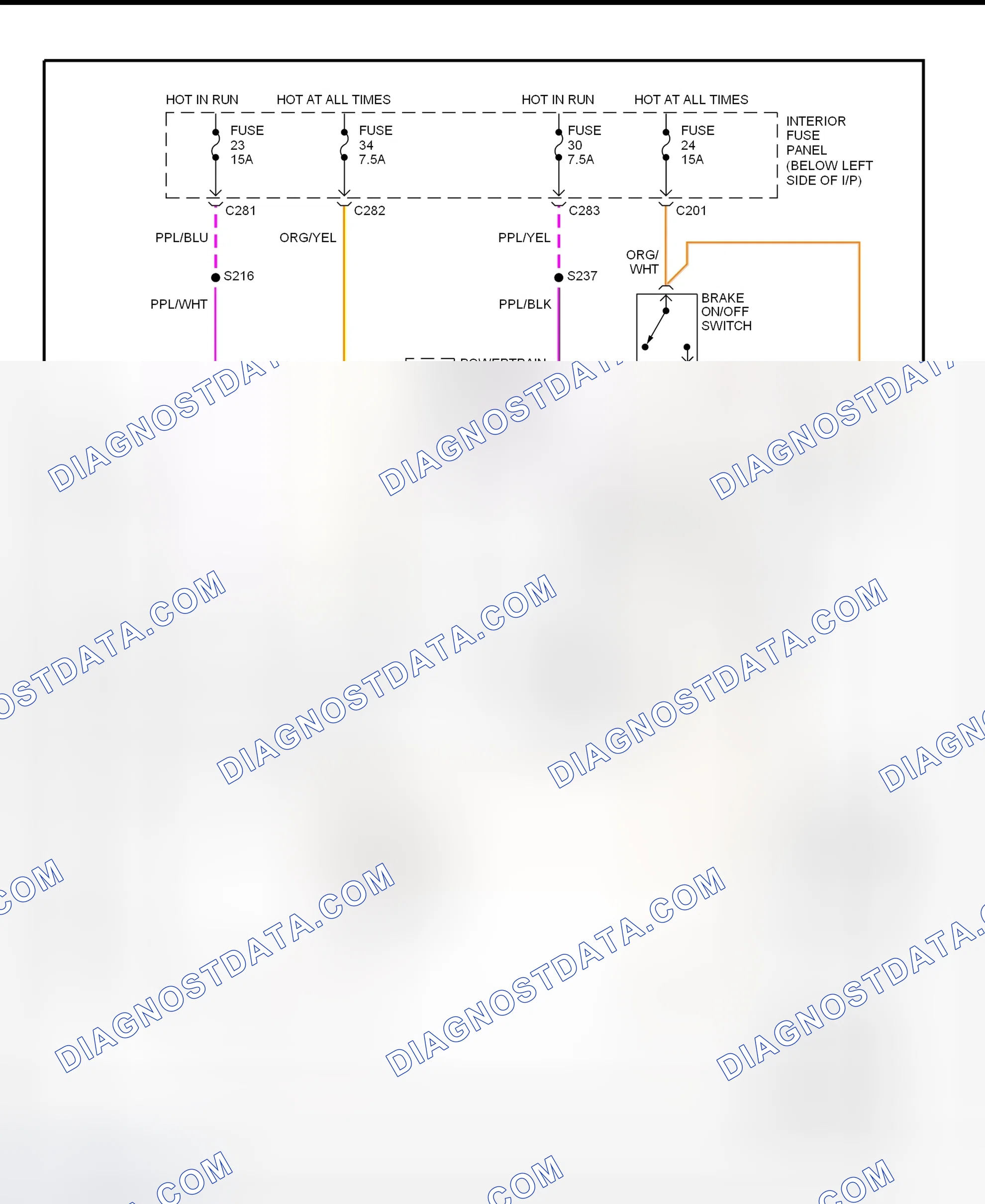 Scheme 136: Shift Interlock System Wiring Diagram (1997 Contour & Mystique)