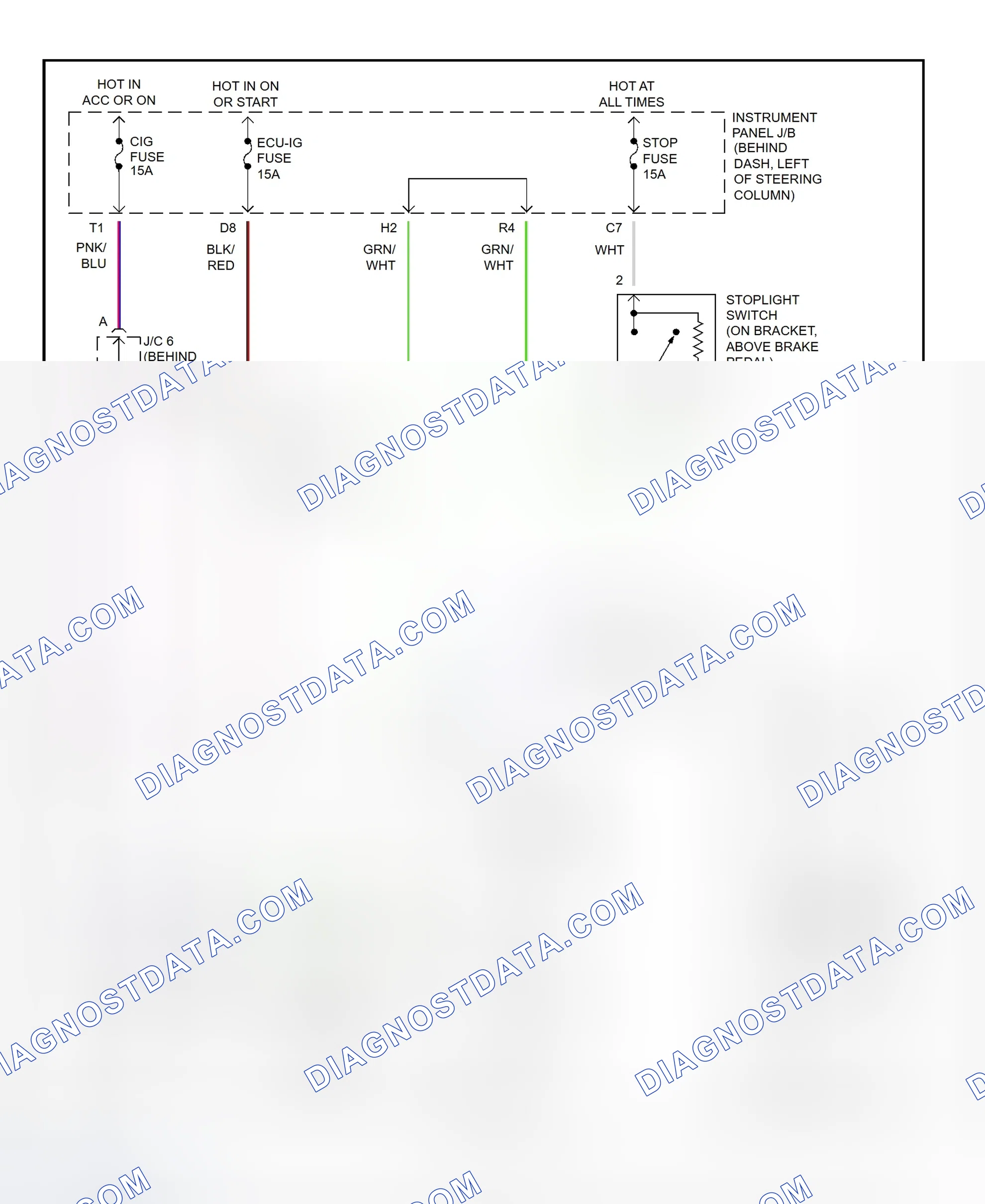 Scheme 343: Shift Interlock System Wiring Diagram (2001 - Toyota Camry 2.2L & 3.0L)